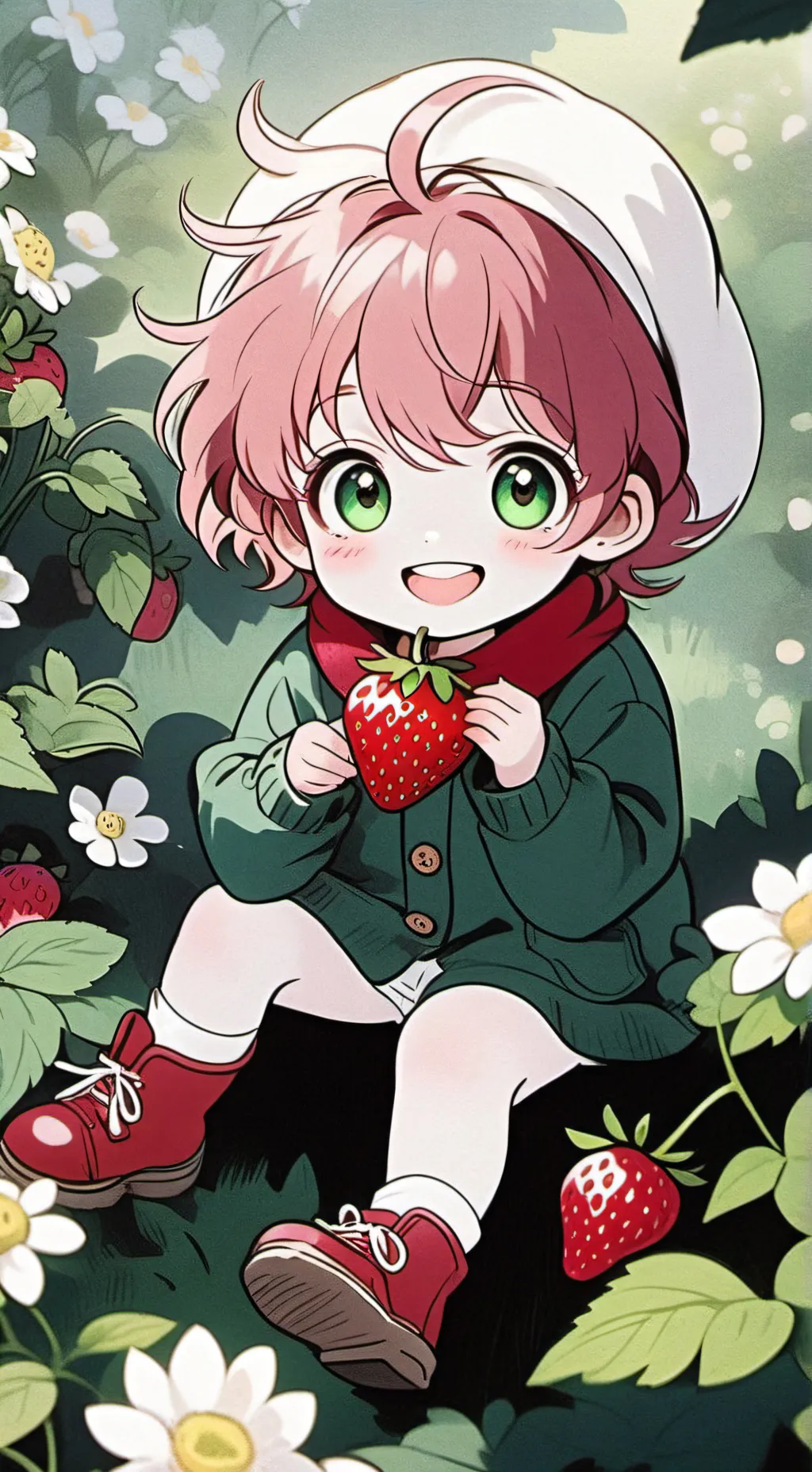 ai character: strawberry kid background