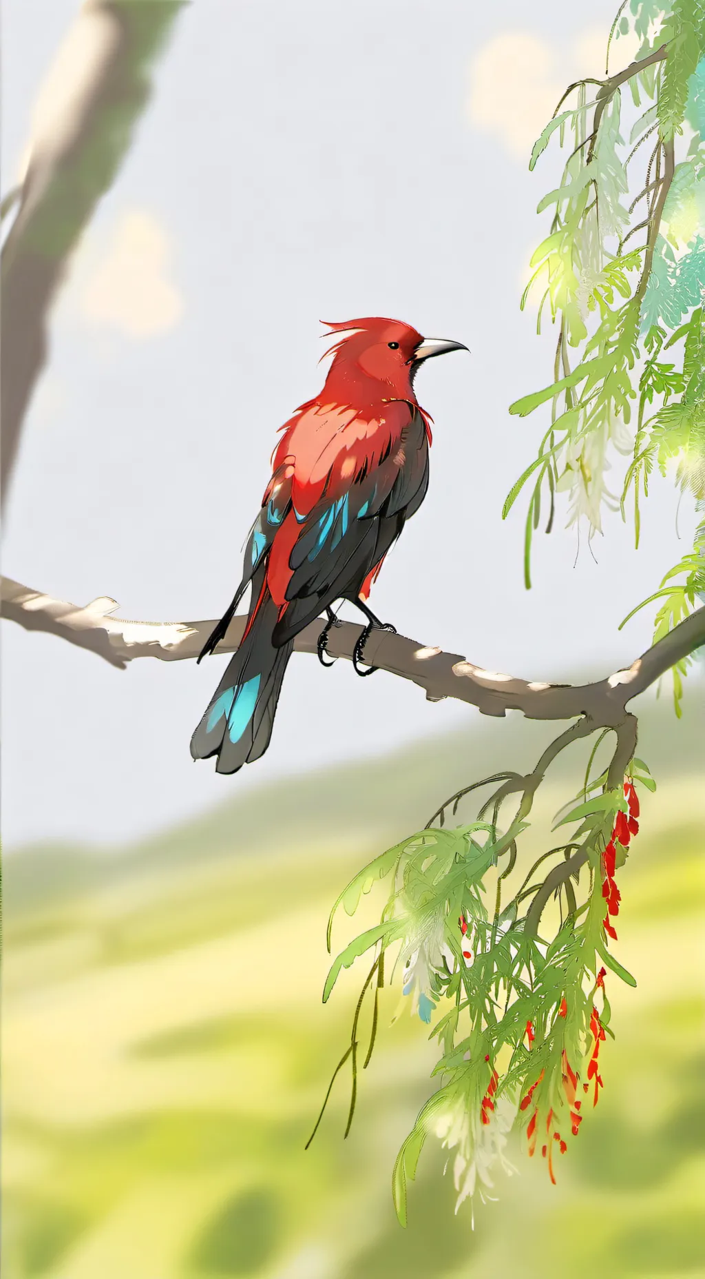 ai character: Ave de fuego background