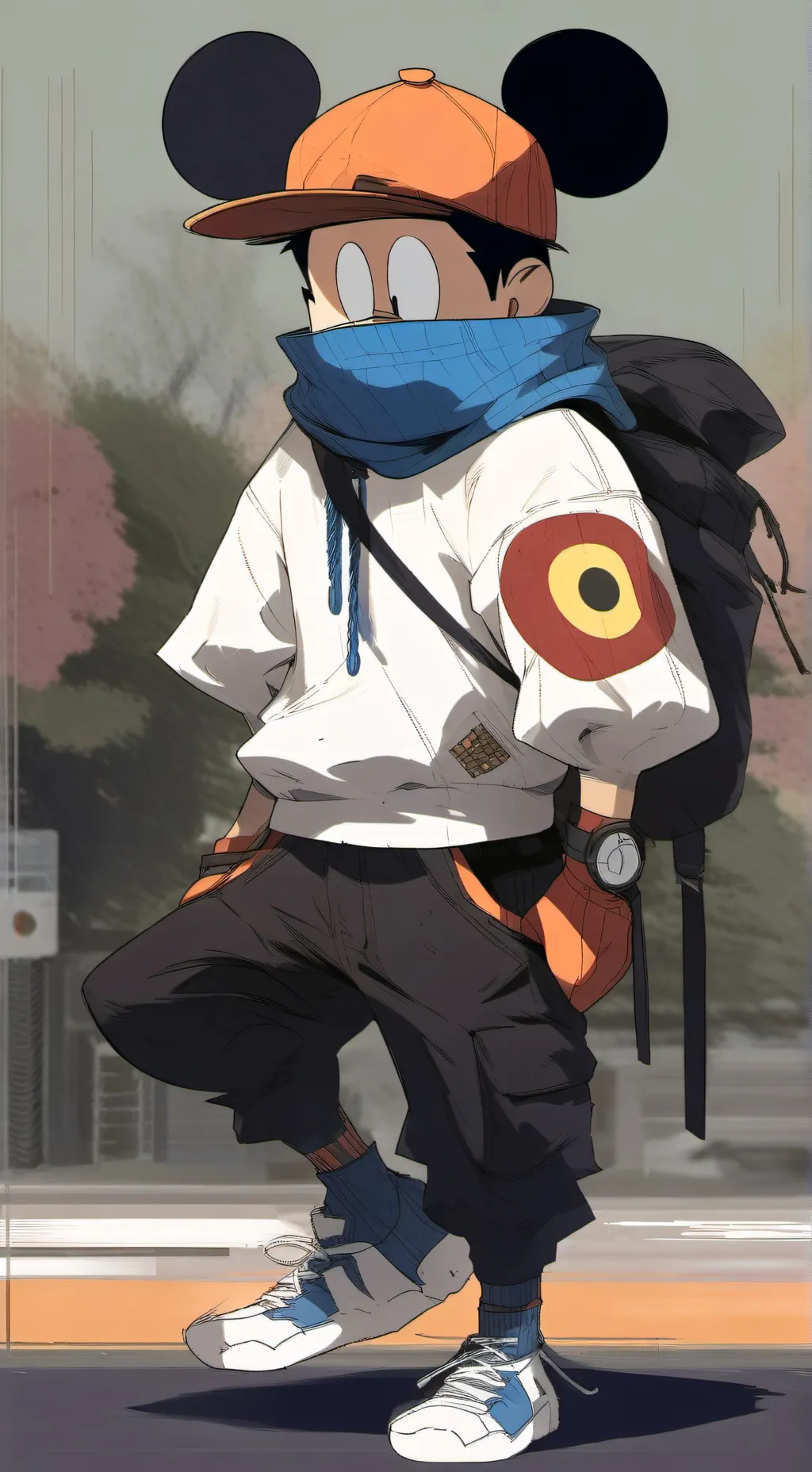 ai character: Mickey  background