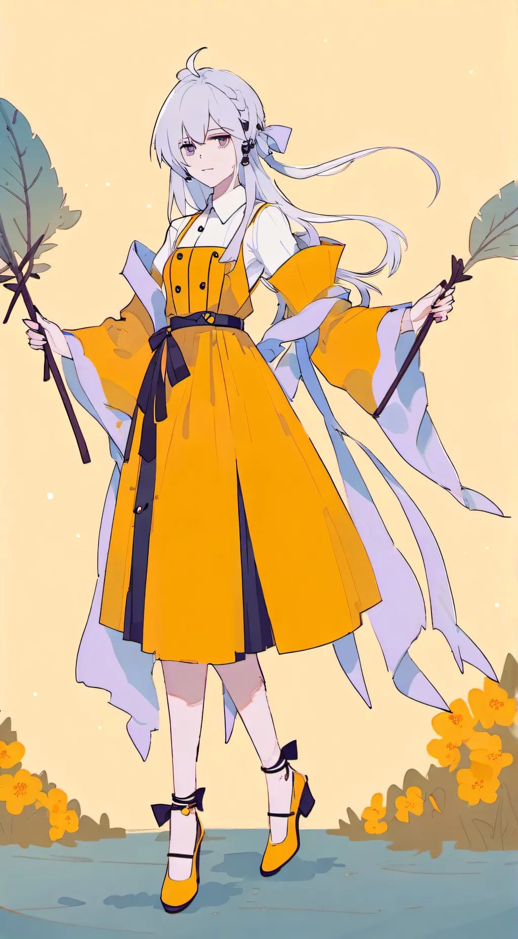 ai character: Leaf background