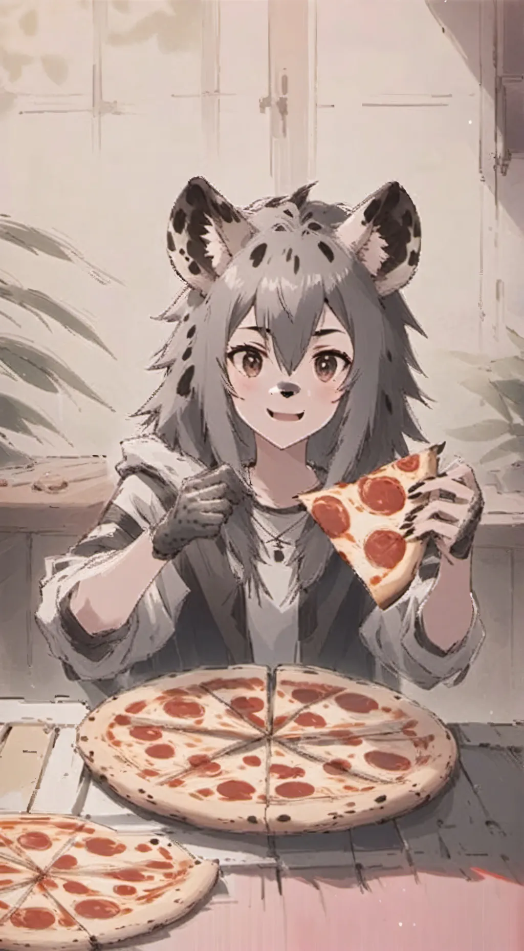 ai character: Striped Hyena Spirit background