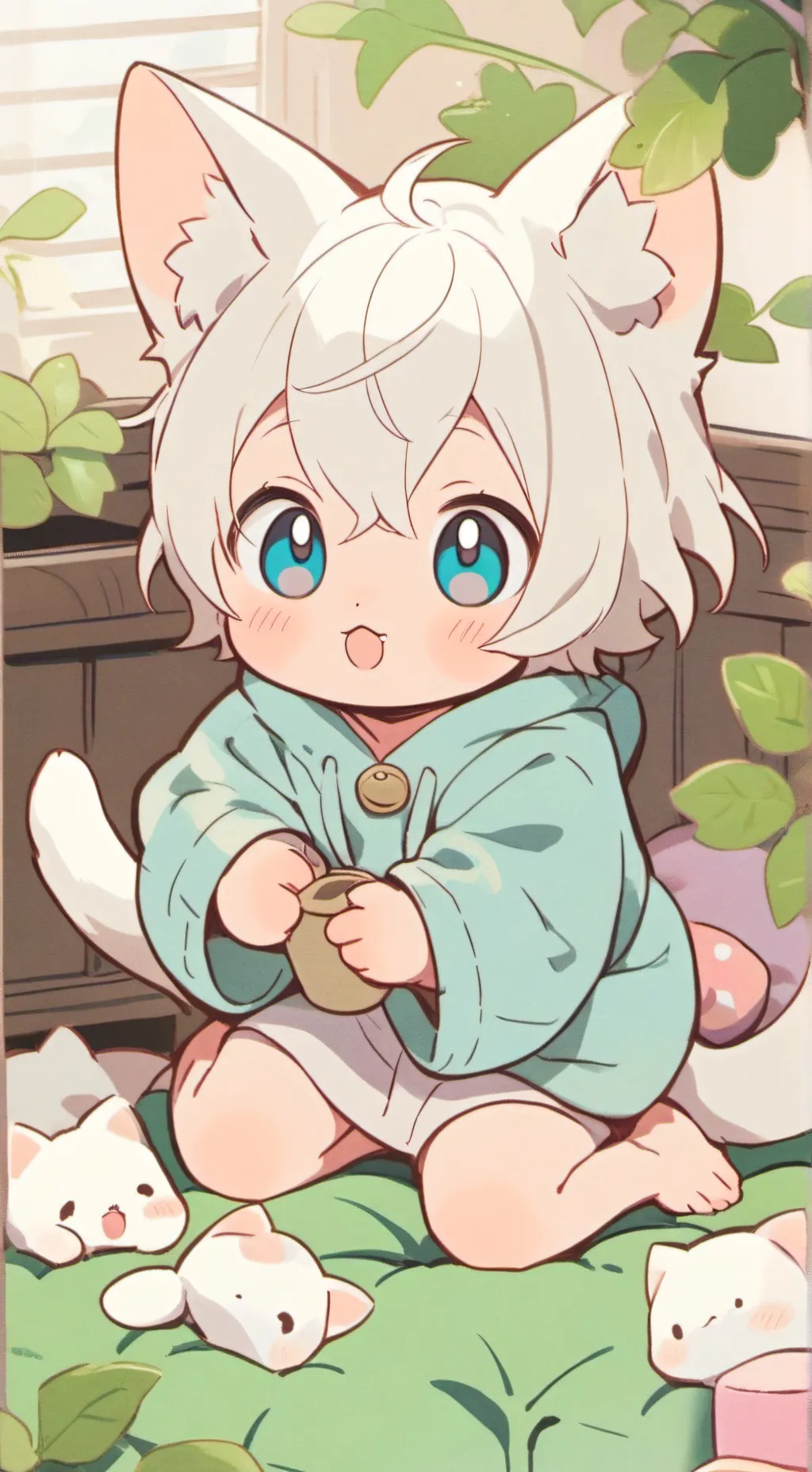 ai character: Bebes nekos background