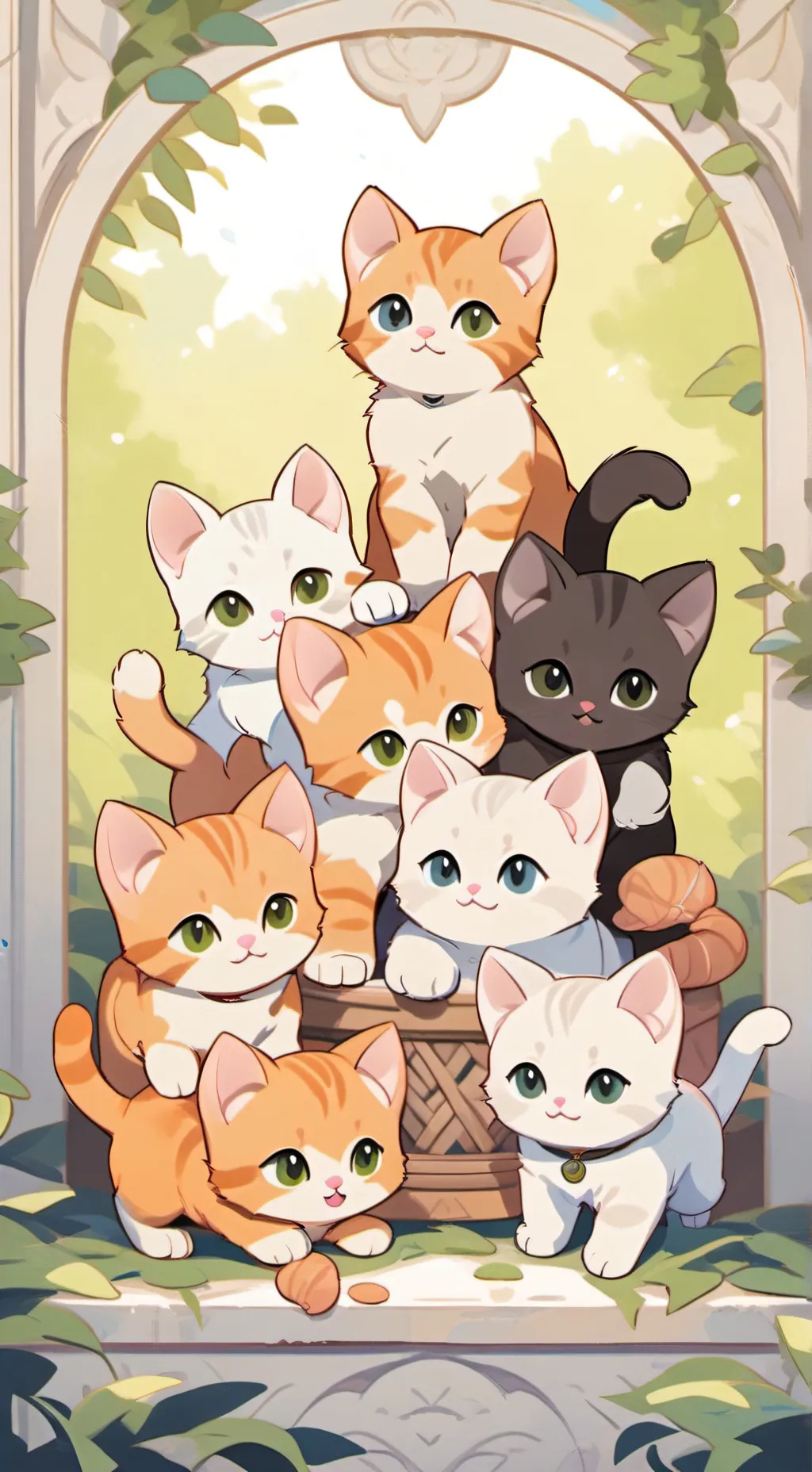 ai character: cats and kittens background