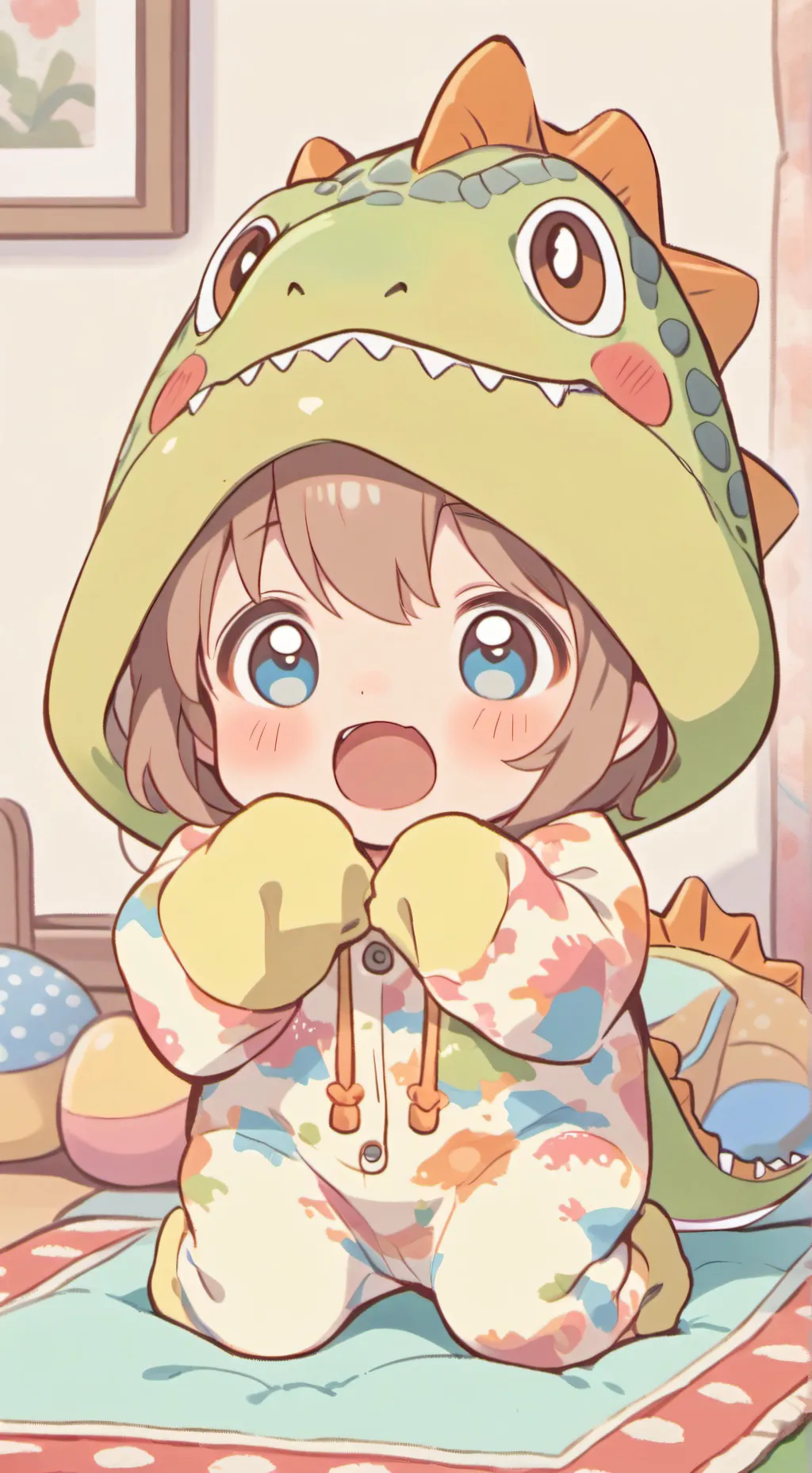 ai character: Dinosaur babies. background