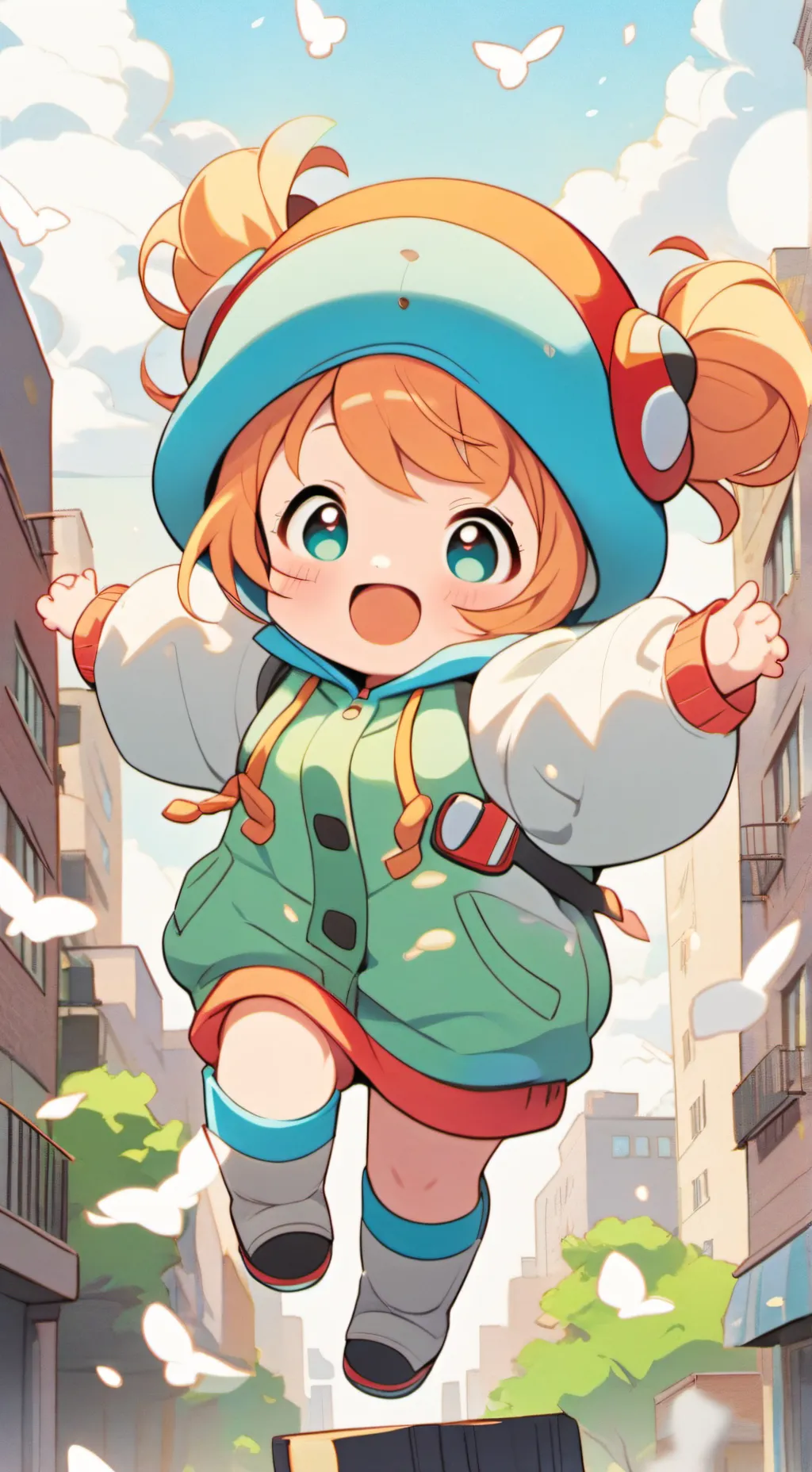 ai character: Flying baby background