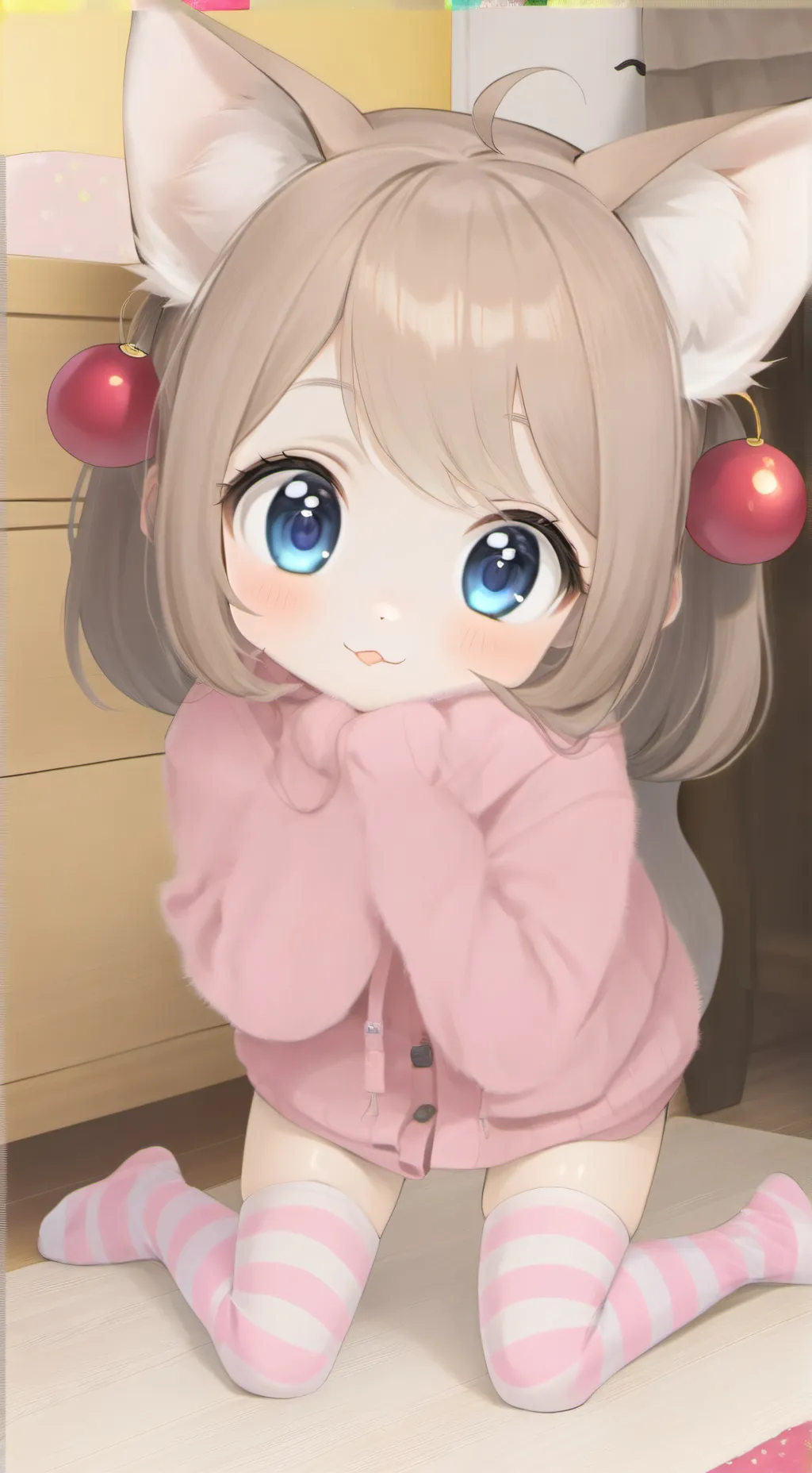 ai character: Pink Furry Spirit background