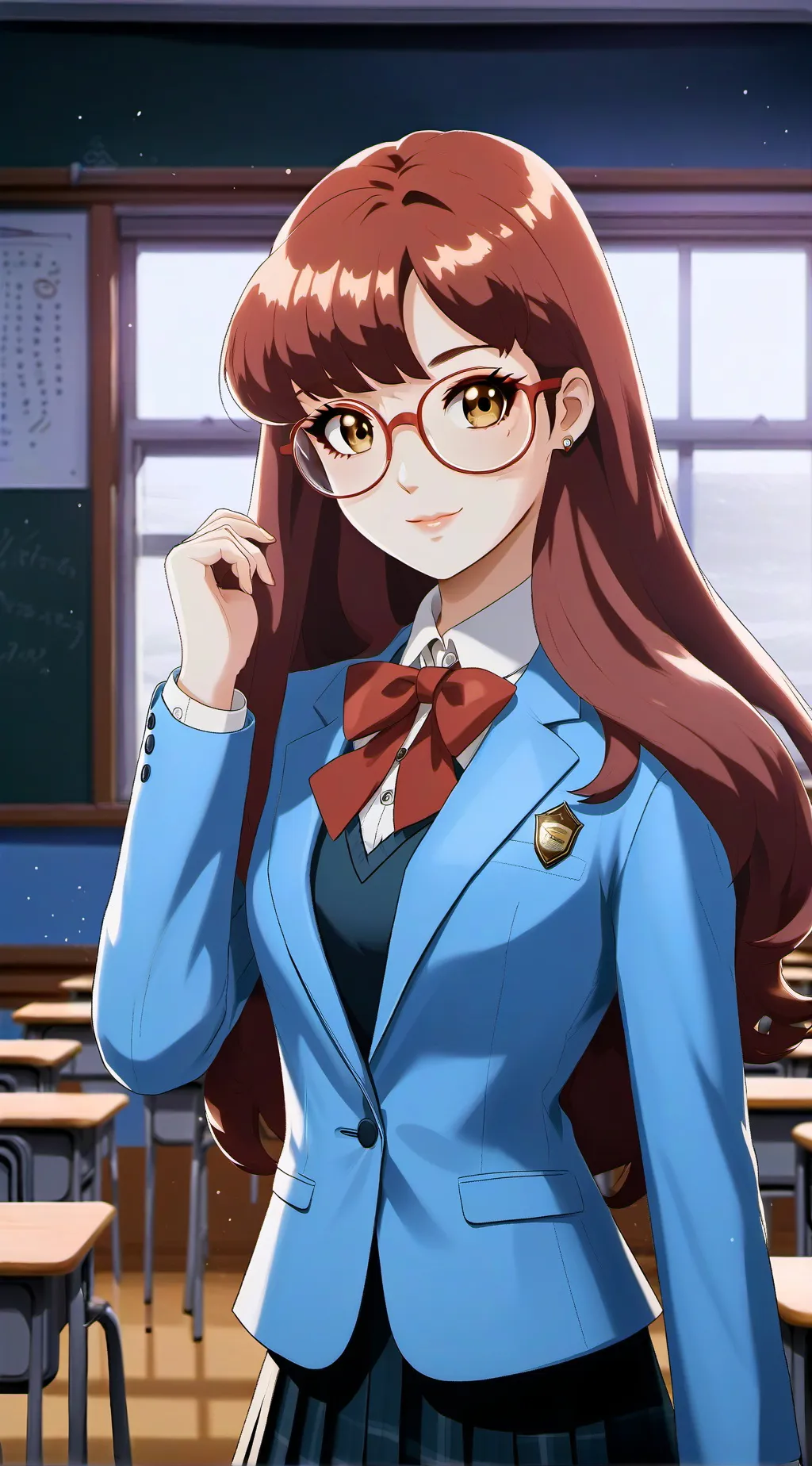 ai character: k-pop dream school background