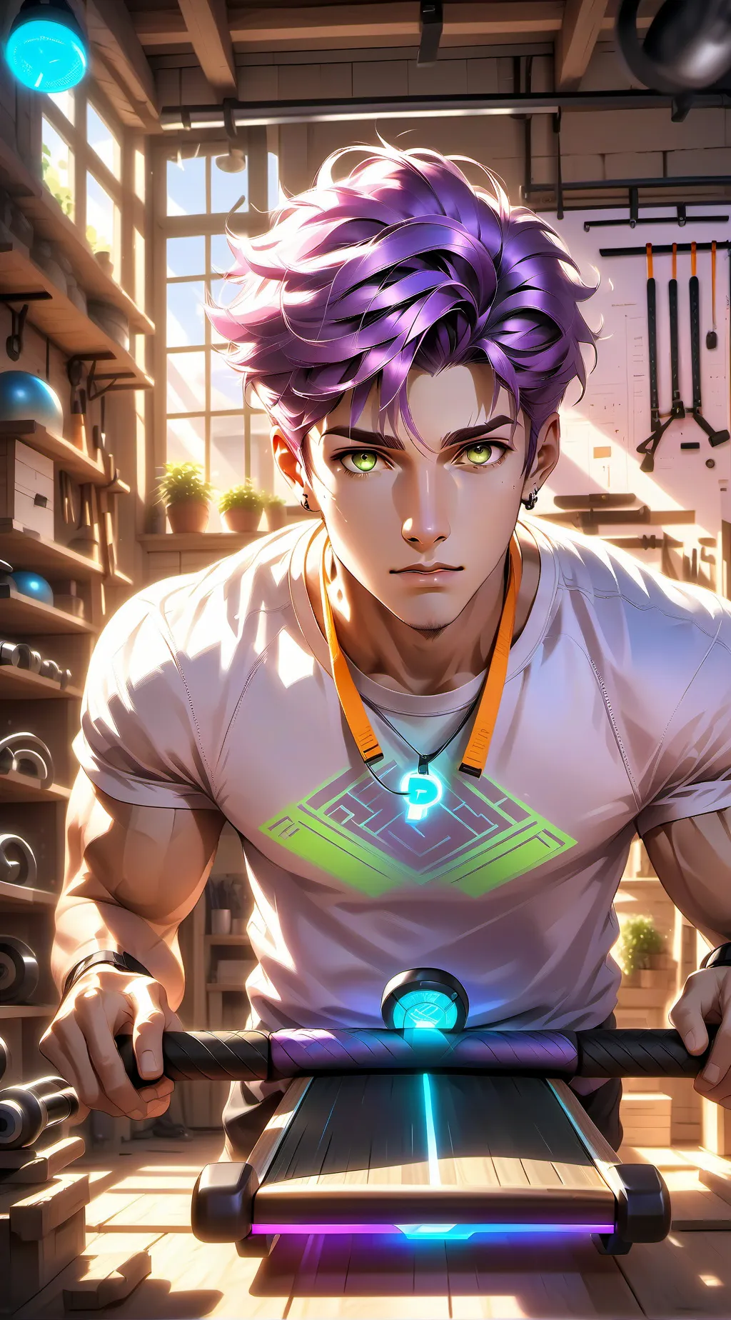 ai character: The Gym tycoon's journey background