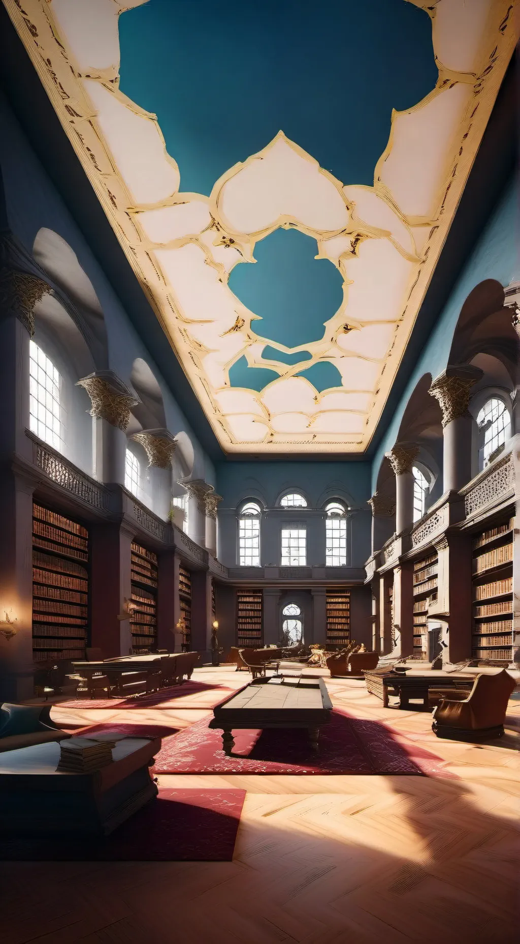 ai character: Stuck in library background