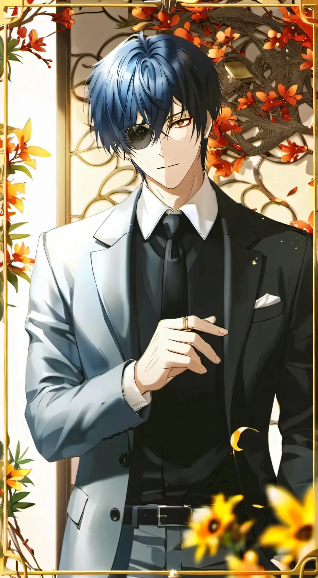 ai character: lion  background