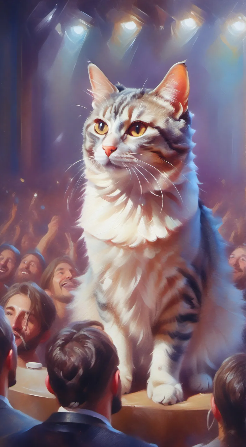 ai character: Cat concert background