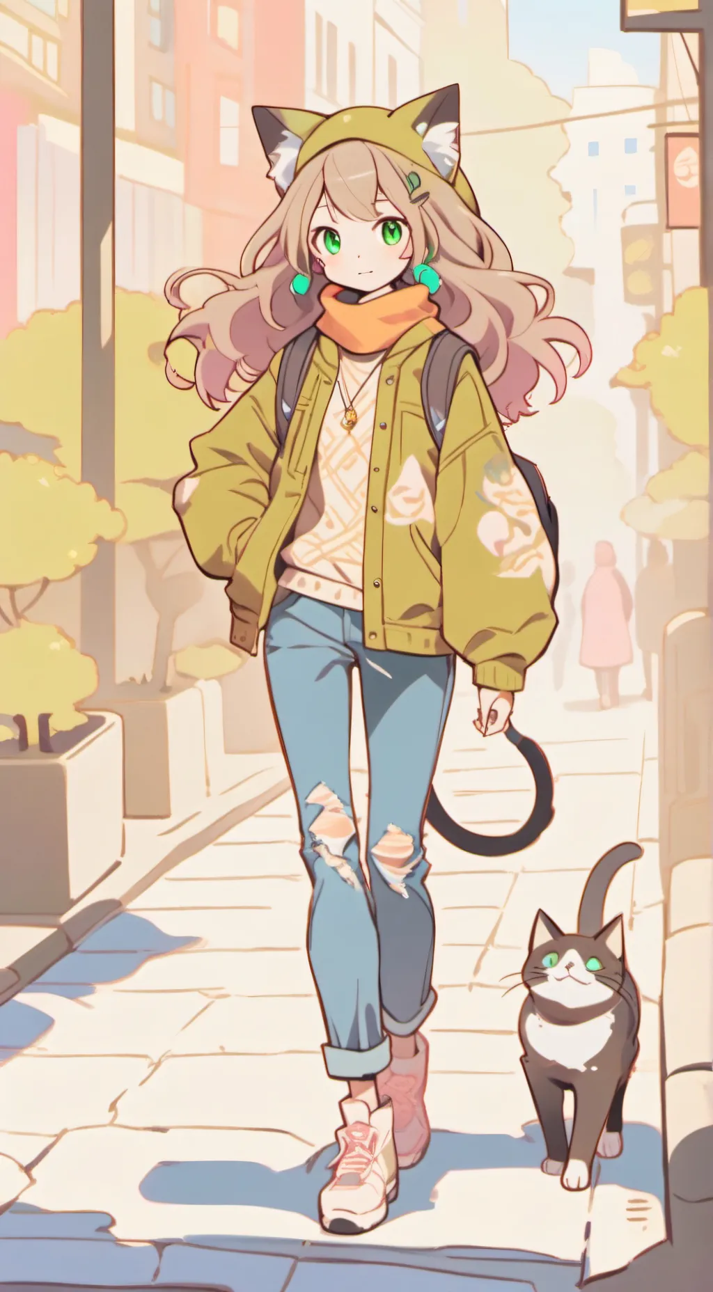 ai character: chica neko background