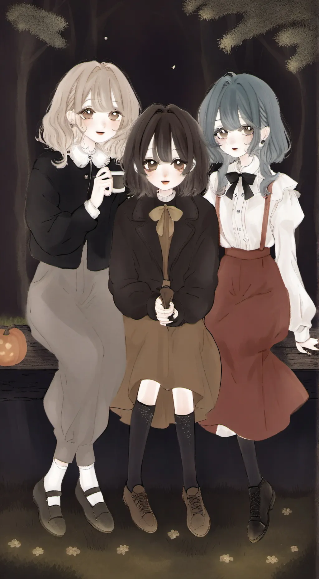 ai character: Three girls background