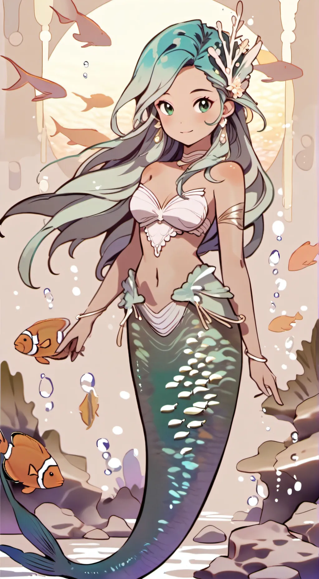 ai character: Sprunki Mermaids background