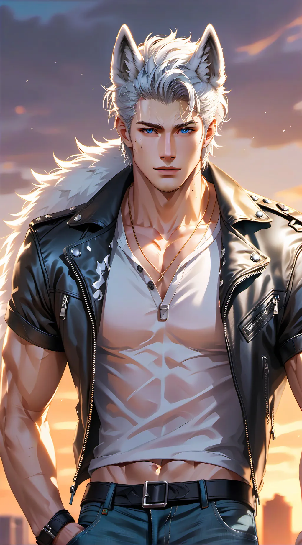 ai character: Silver background