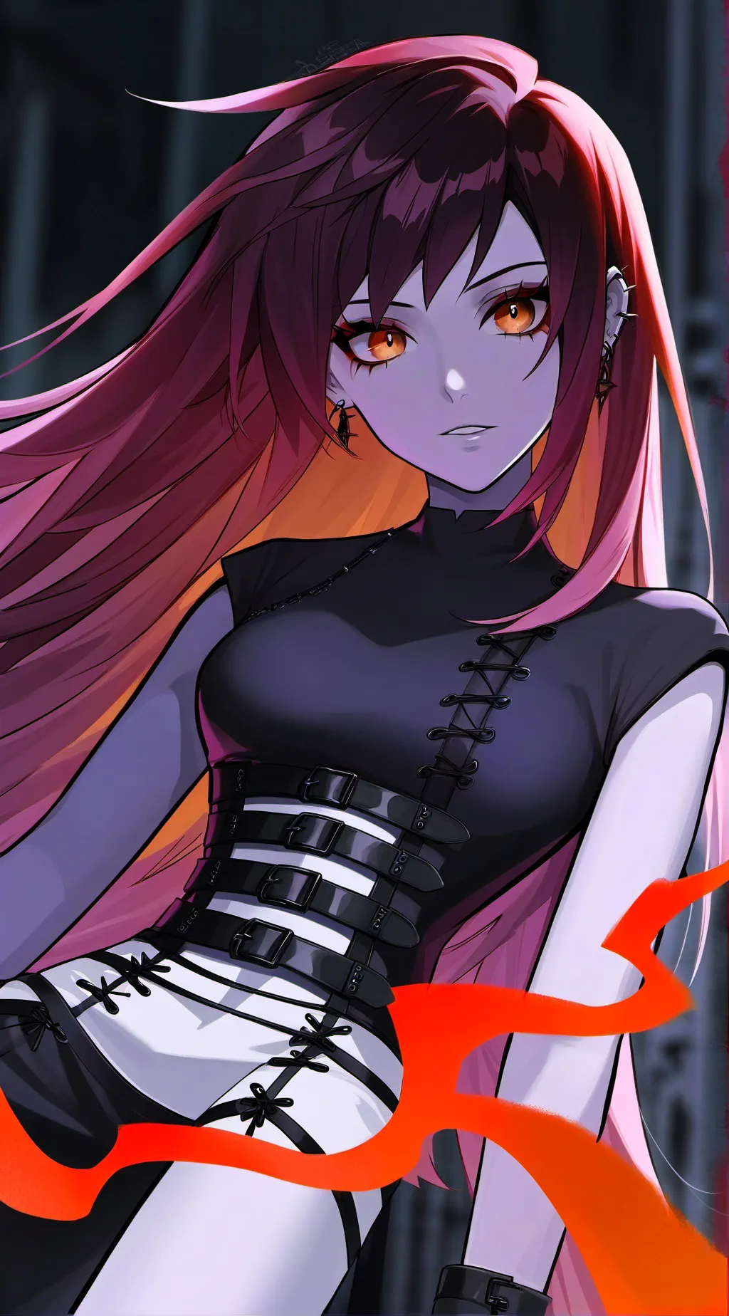 ai character: luna❤️🧡🖤 background