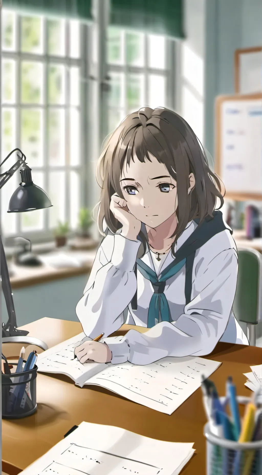 ai character: Girl w background