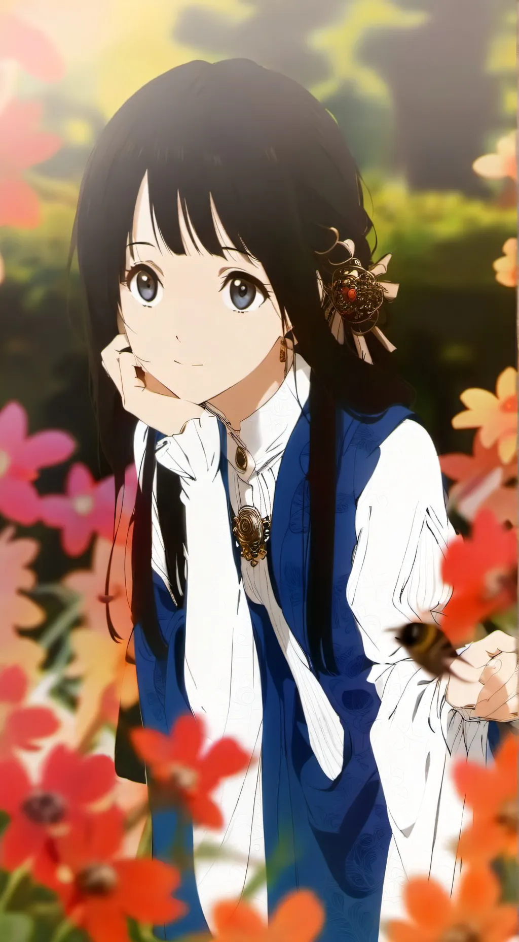 ai character: 🔵🟦💙•~Sky~•💙🟦🔵 background