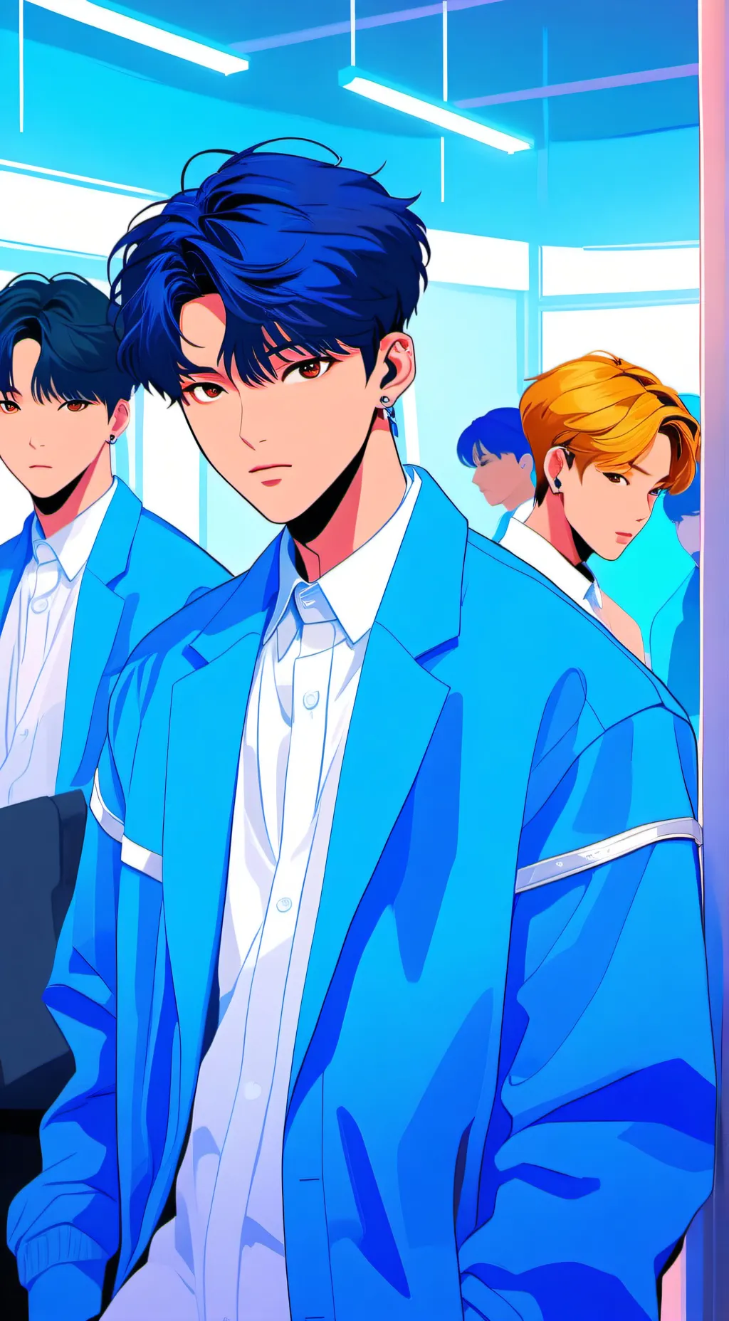 ai character: kpop school  background