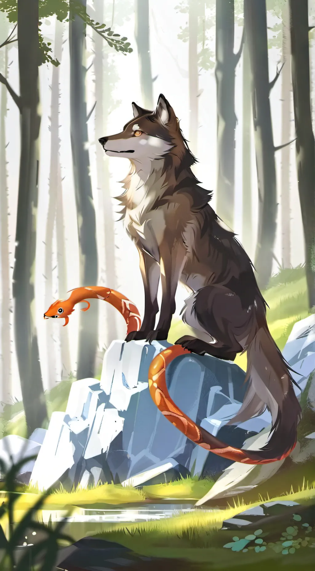 ai character:  lobo x serpiente  background