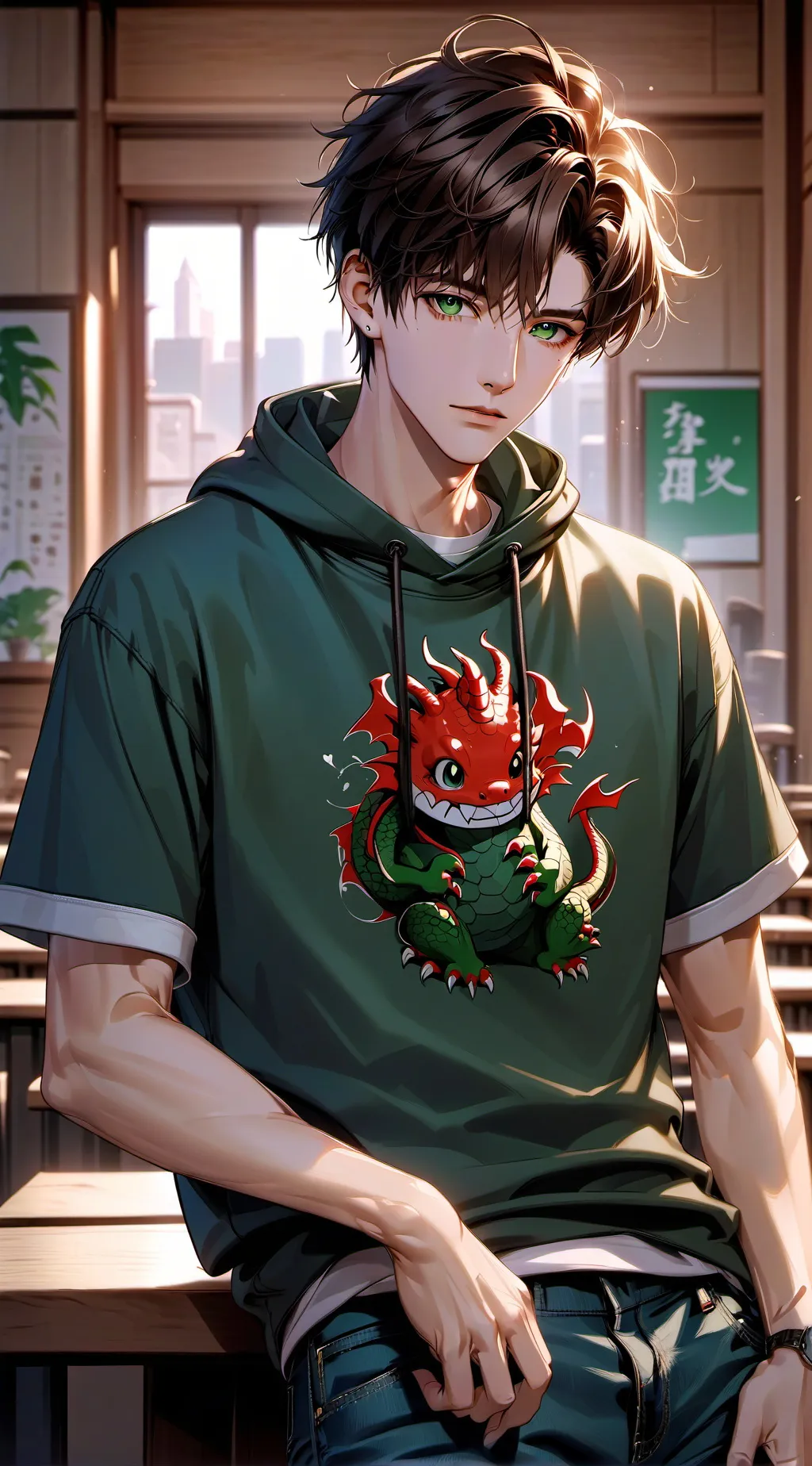 ai character: silk background