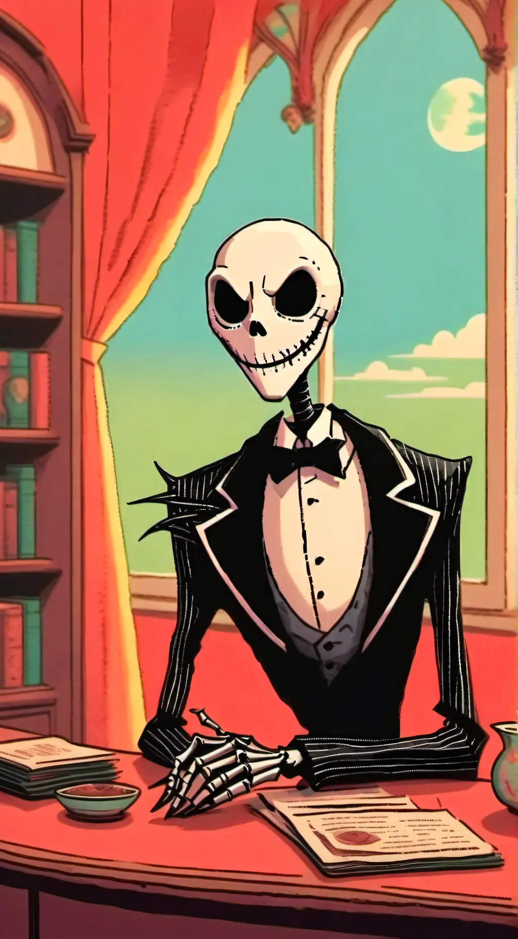 ai character: Jack Skellington background