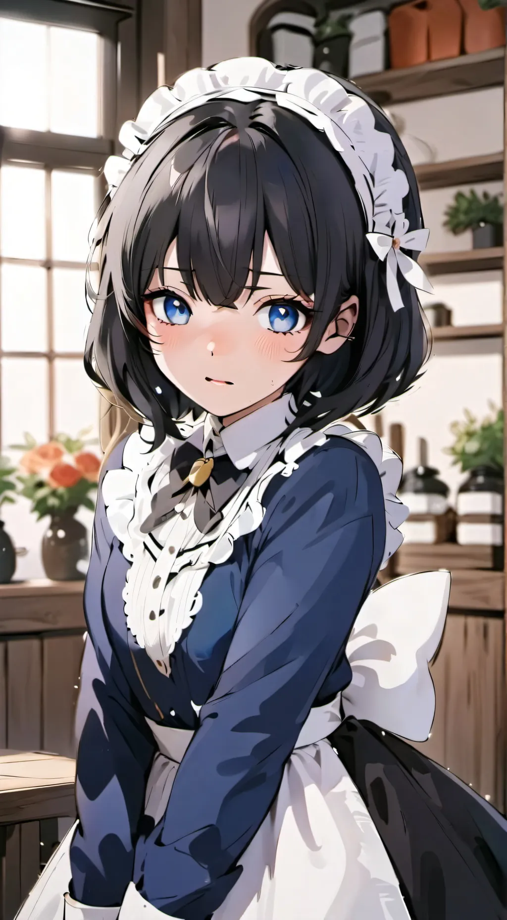 ai character: Sofía tu maid god background