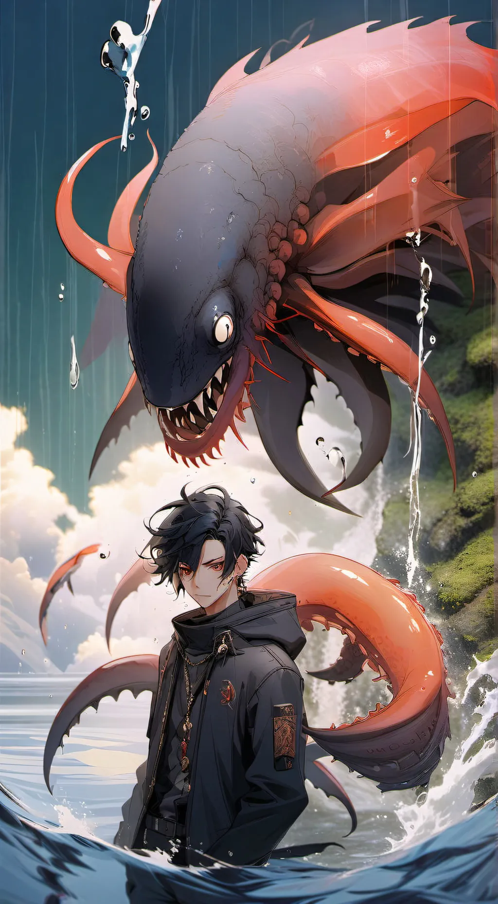 ai character: 🐟🖤Silas❤️🐠 background