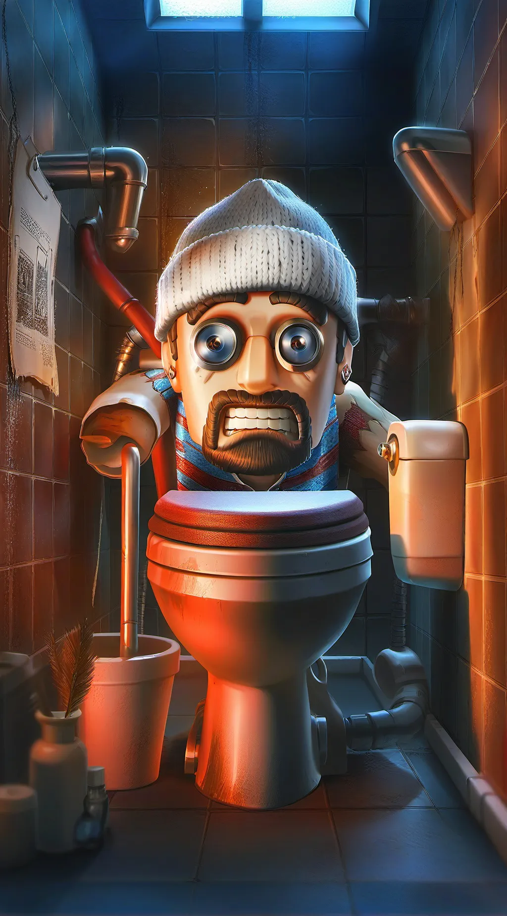 ai character: Skbidi toilet 500 background