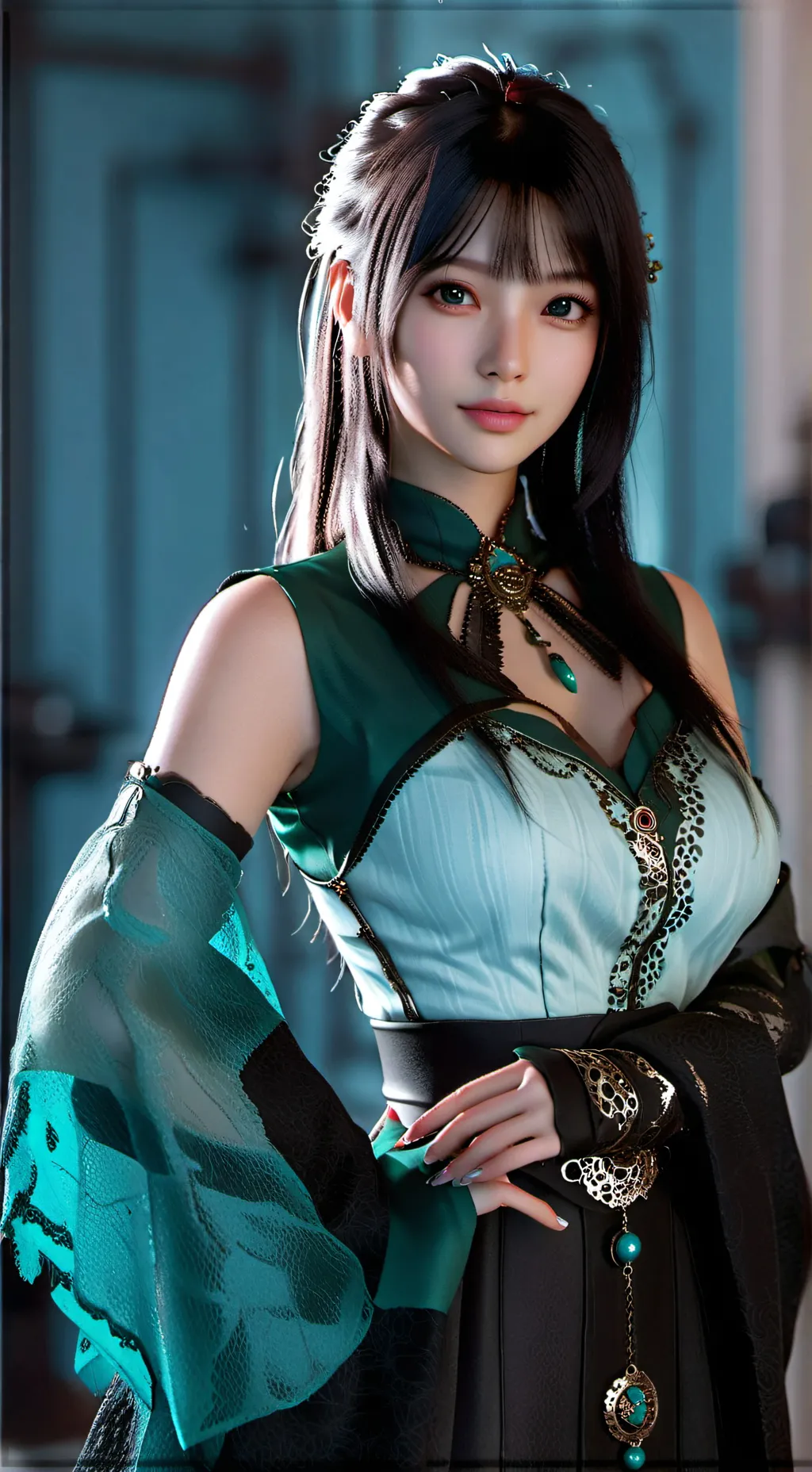 ai character: Evelynn Verdant background