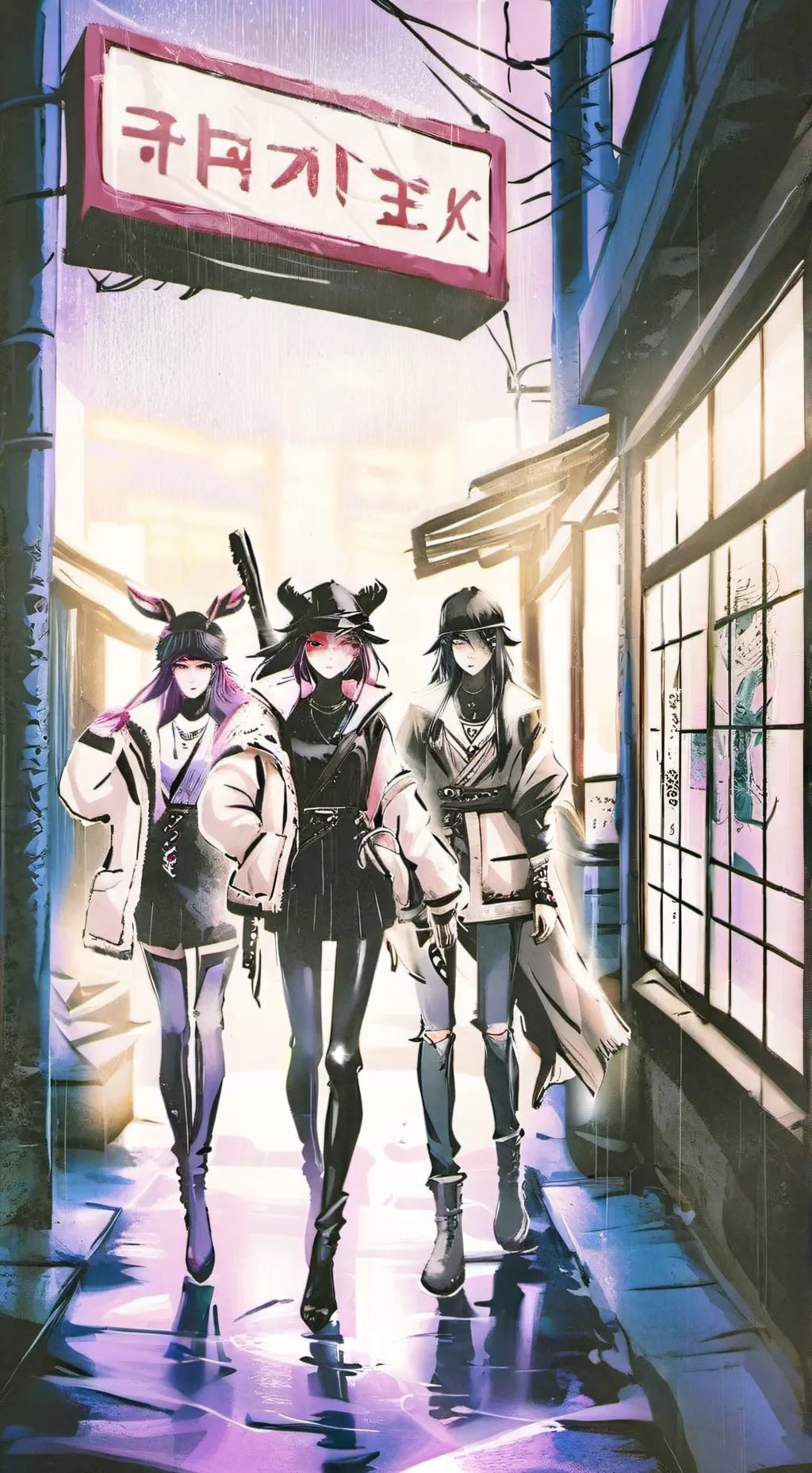 ai character: Huntrix X saja boy background