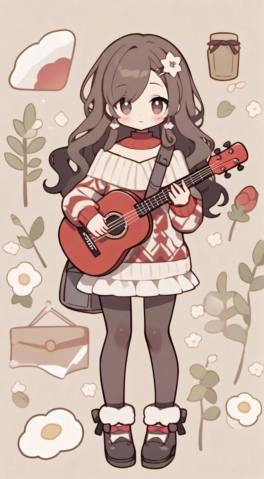 ai character: ukulele  background