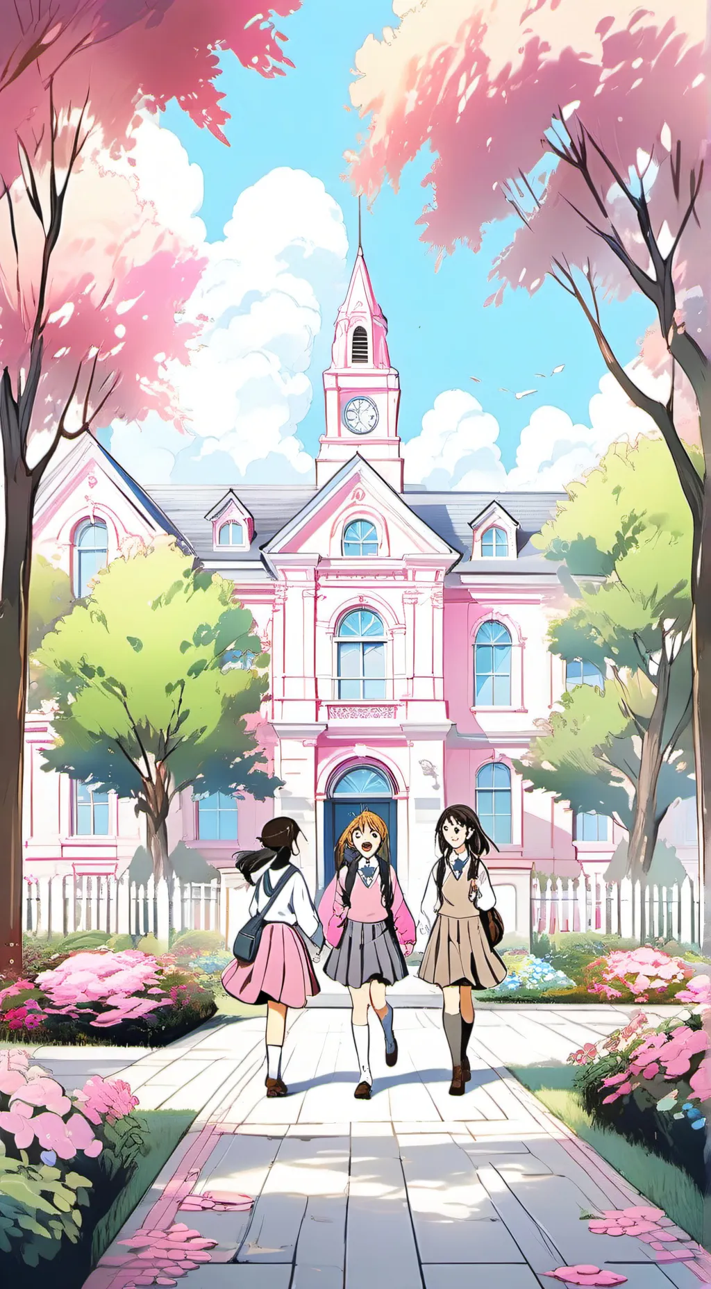 ai character: girls school background