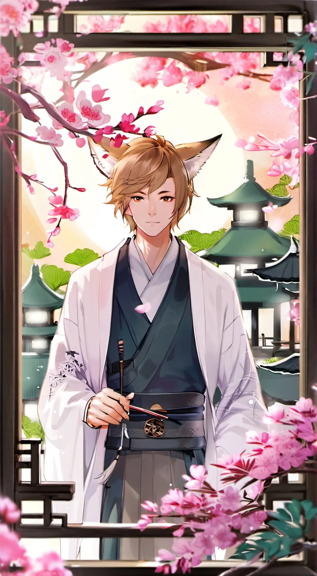 ai character: kitsune god background