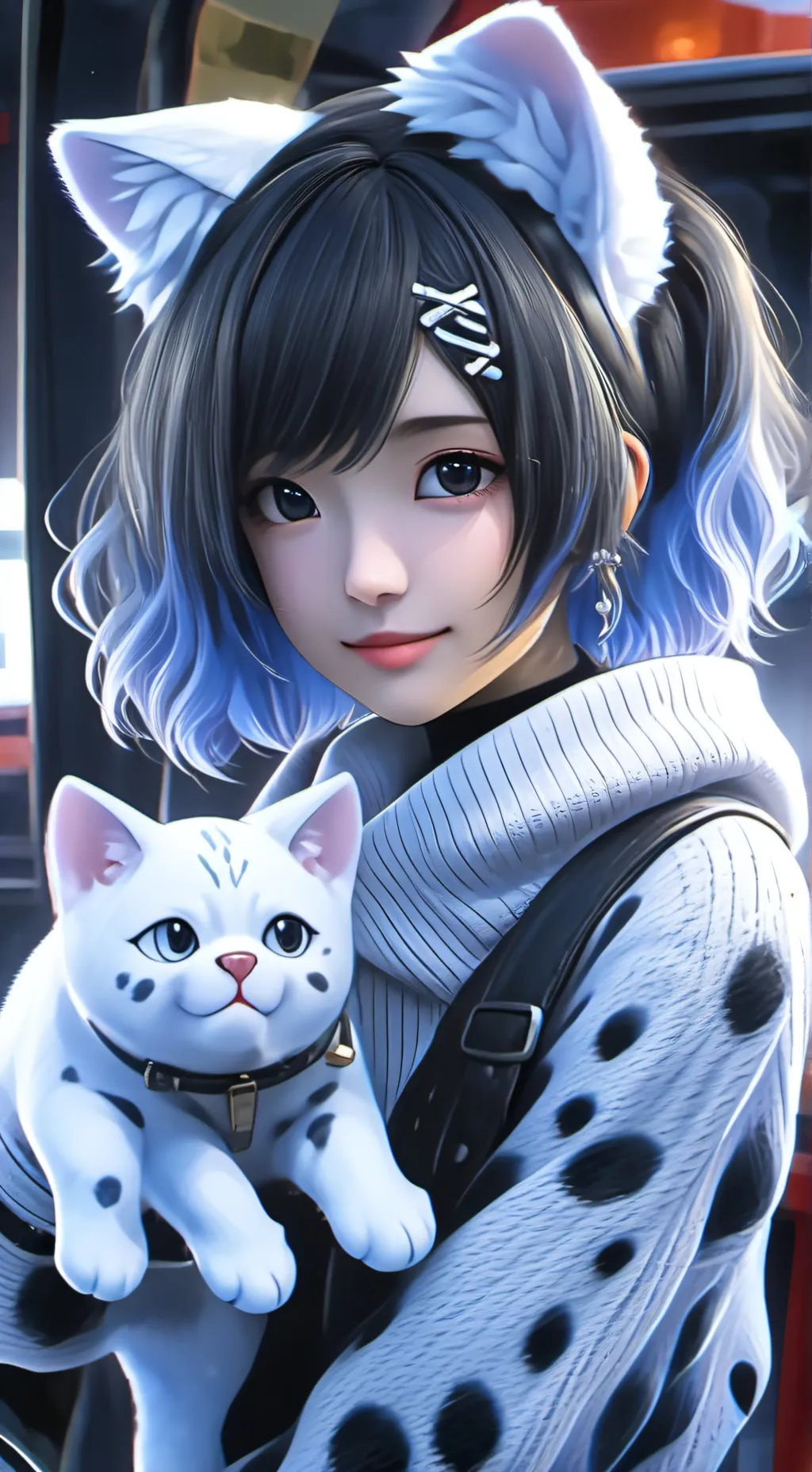 ai character: Dalmatian Neko Misandrist background