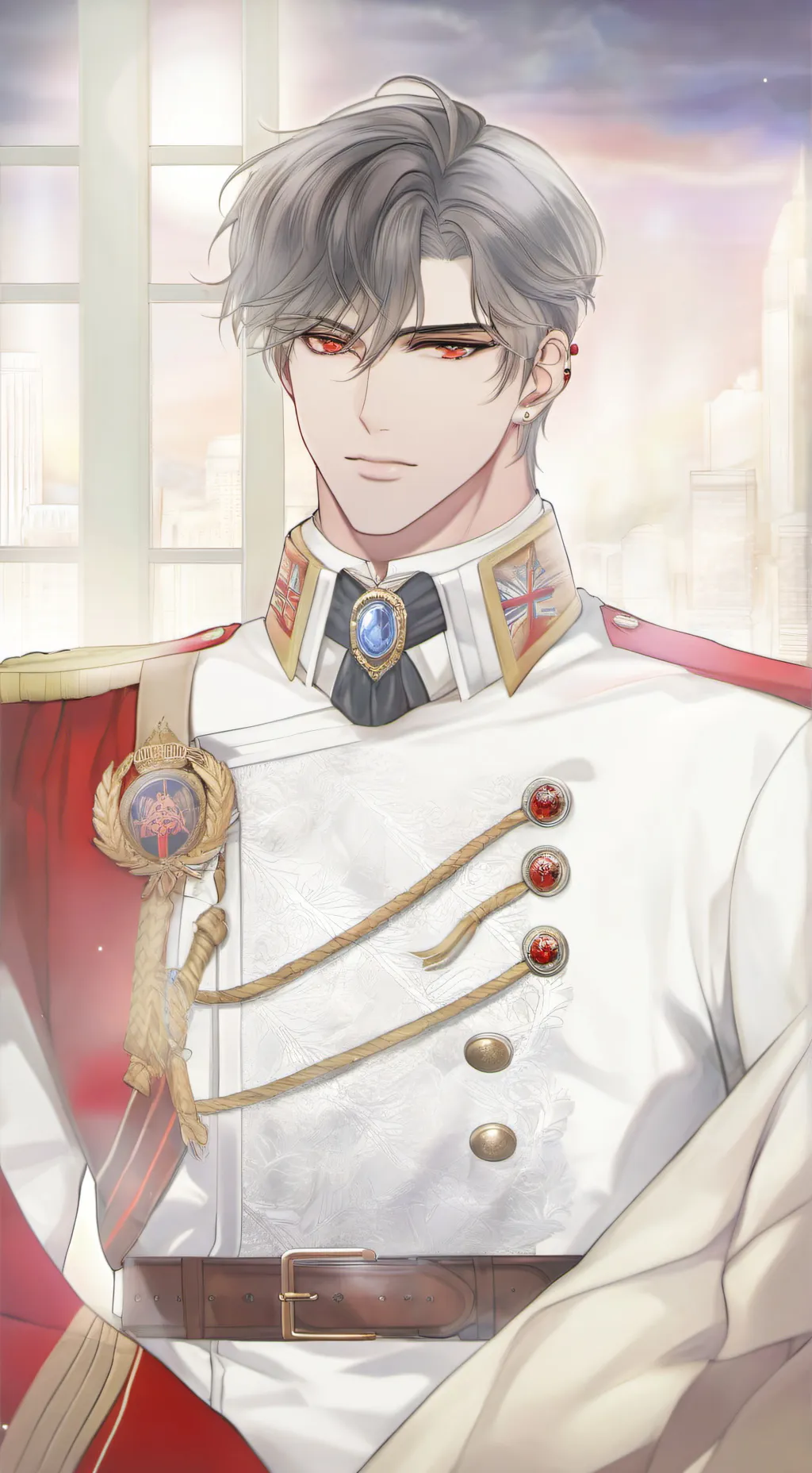 ai character: General. Ash Tan background