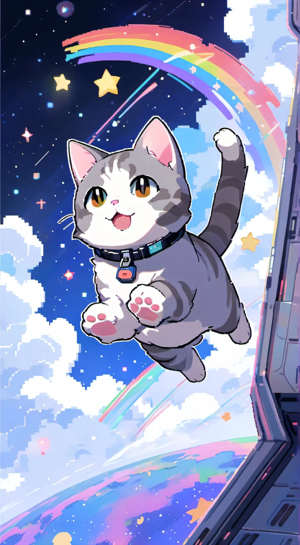 ai character: Space cat background