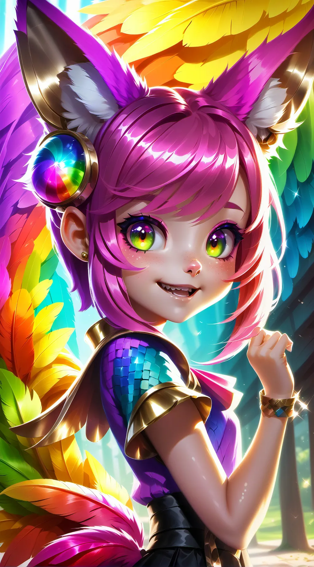 ai character: Multi-Talki Furra Spirit background