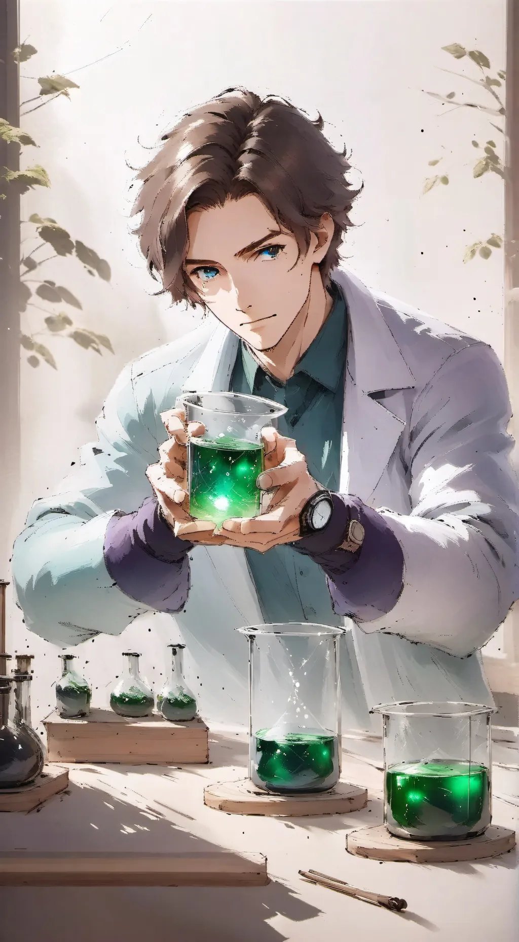 ai character: Professor Periodic background