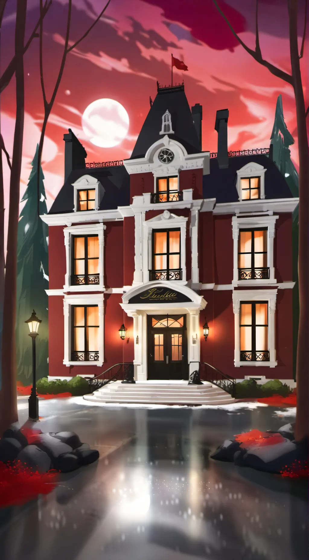 ai character: HH Halloween  background