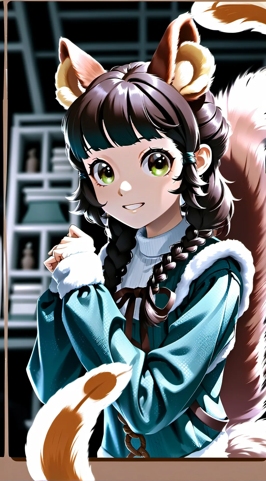 ai character: Cocoa Squirrel Furry background