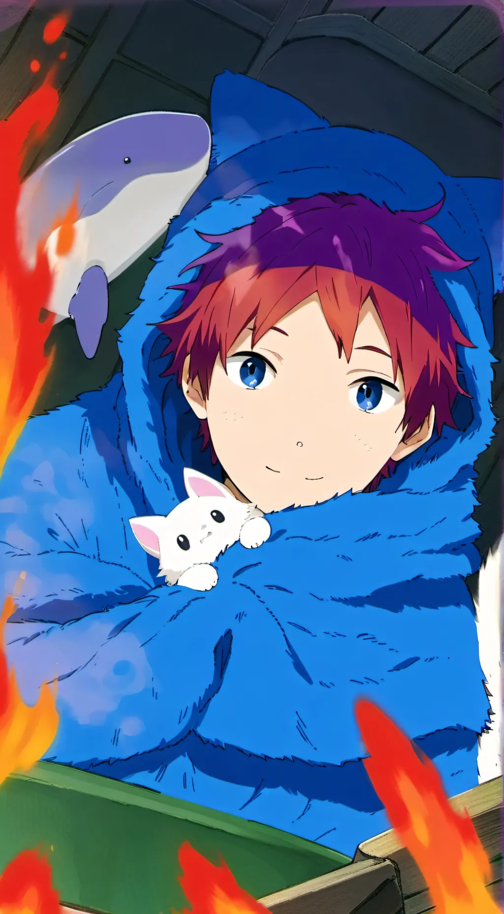 ai character: fire spirit background