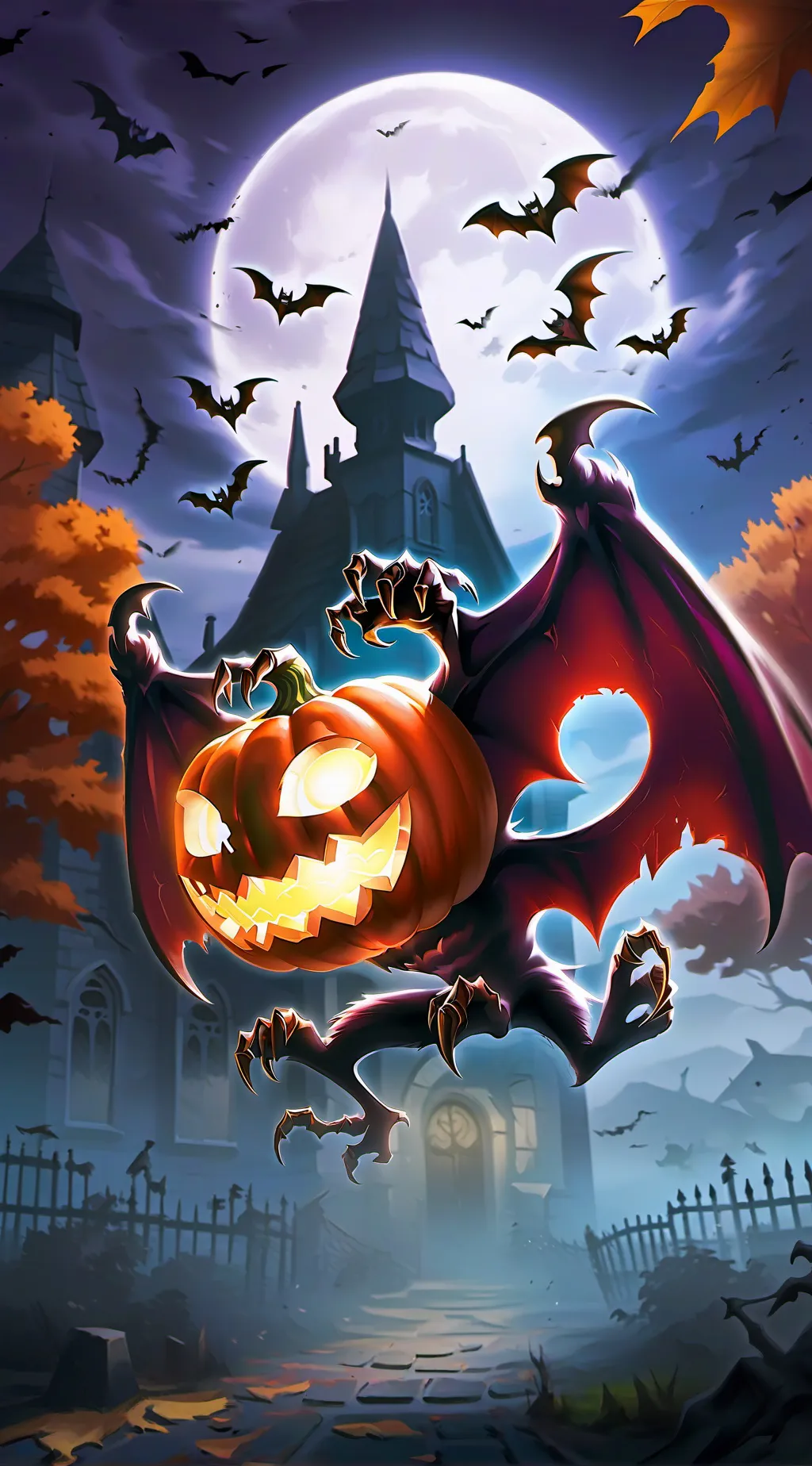 ai character: AOT Halloween  background