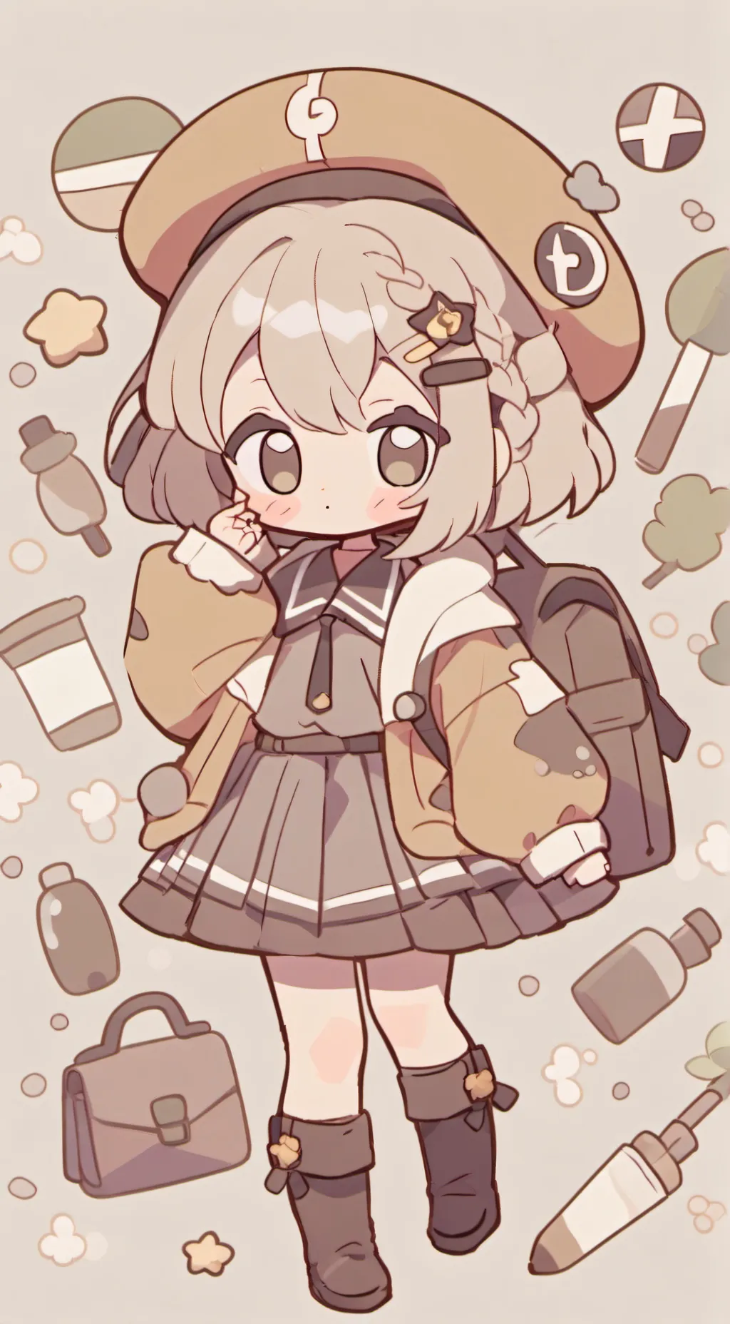 ai character: MHA chibi background