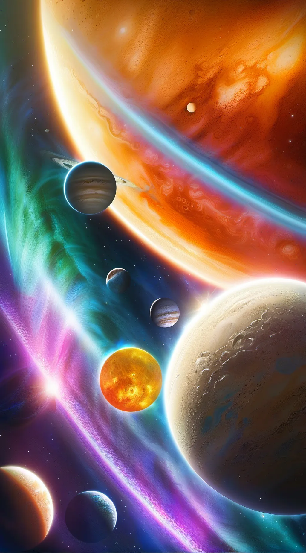 ai character: pianeti e X background