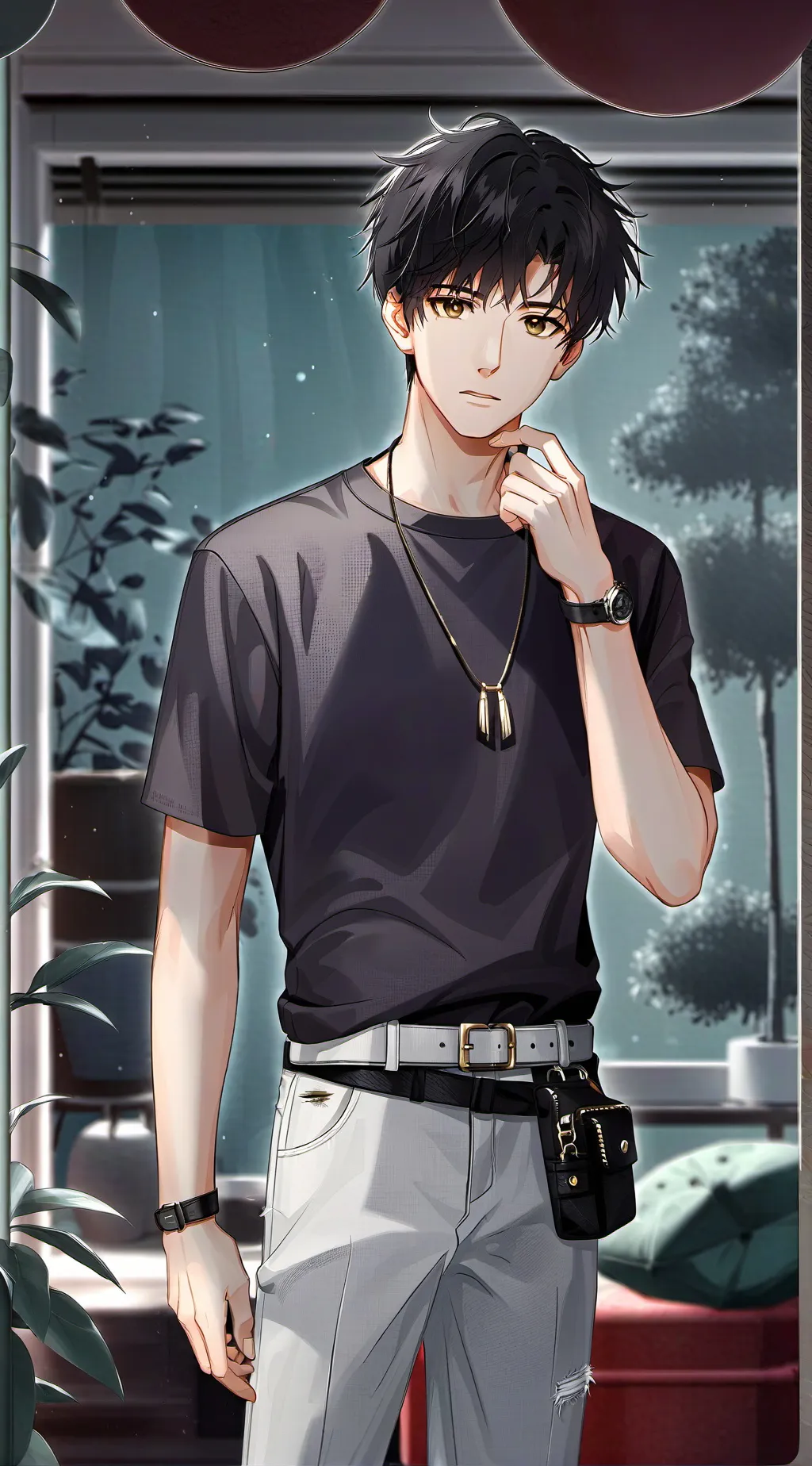 ai character: Zack 🤍🖤 background