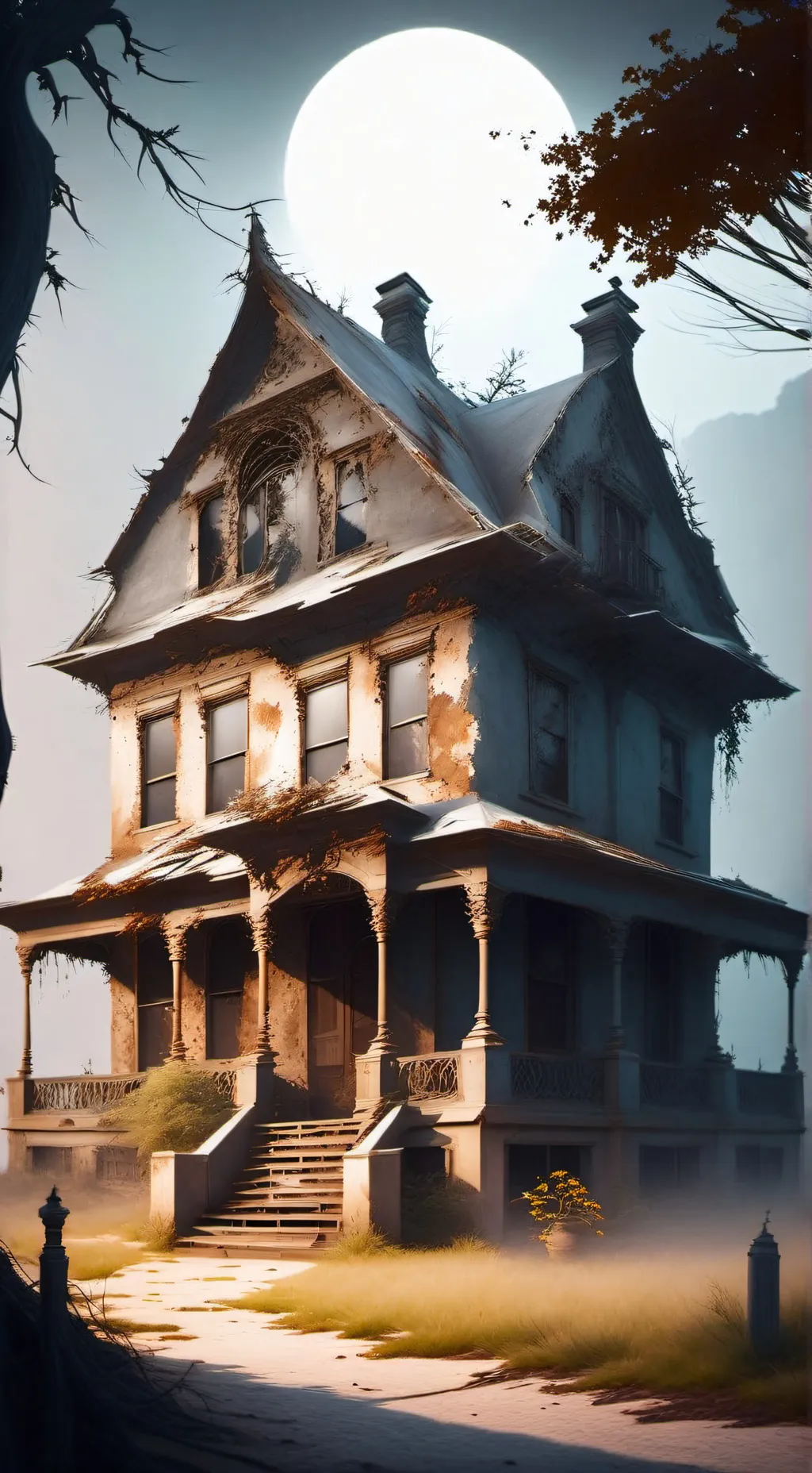 ai character: the haunted house background