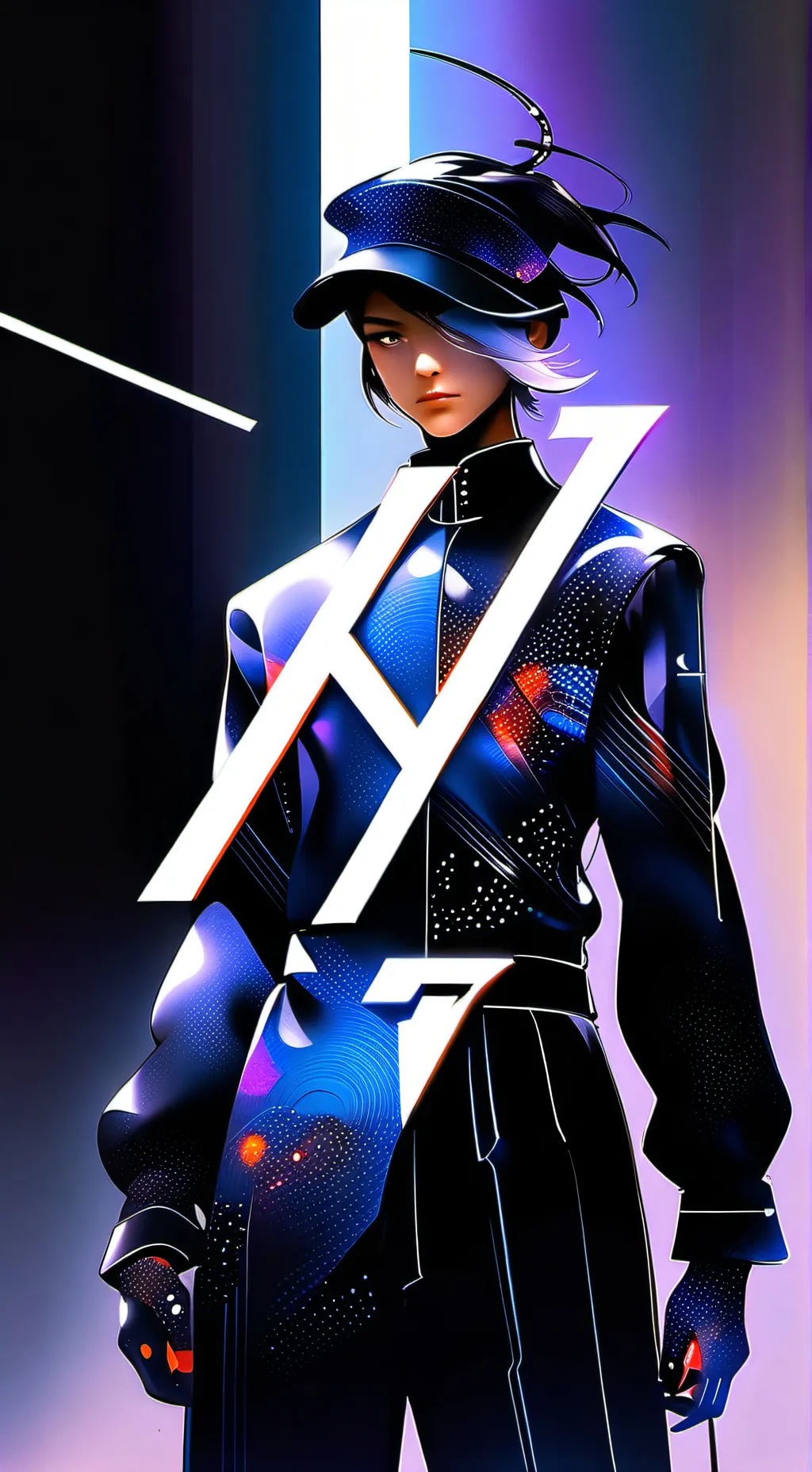 ai character: BLOCK 💙💜¡67💙💜 background