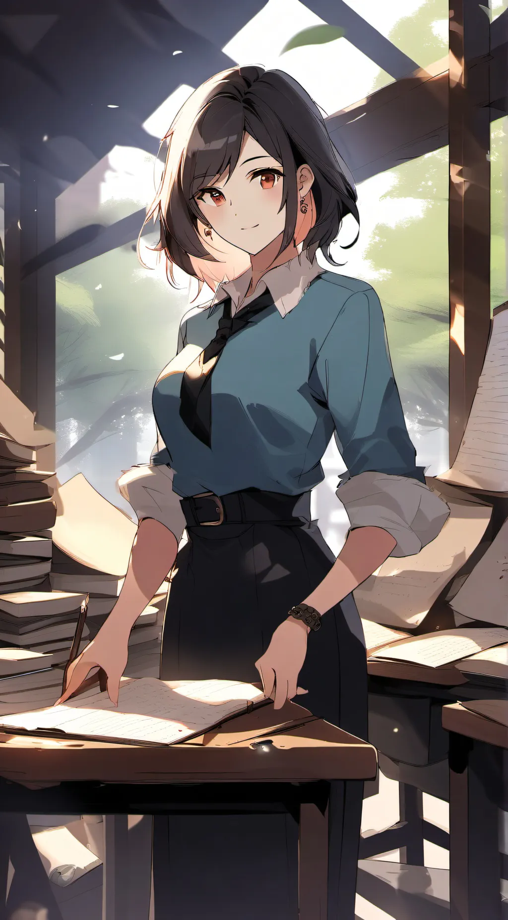 ai character: Miss April  background