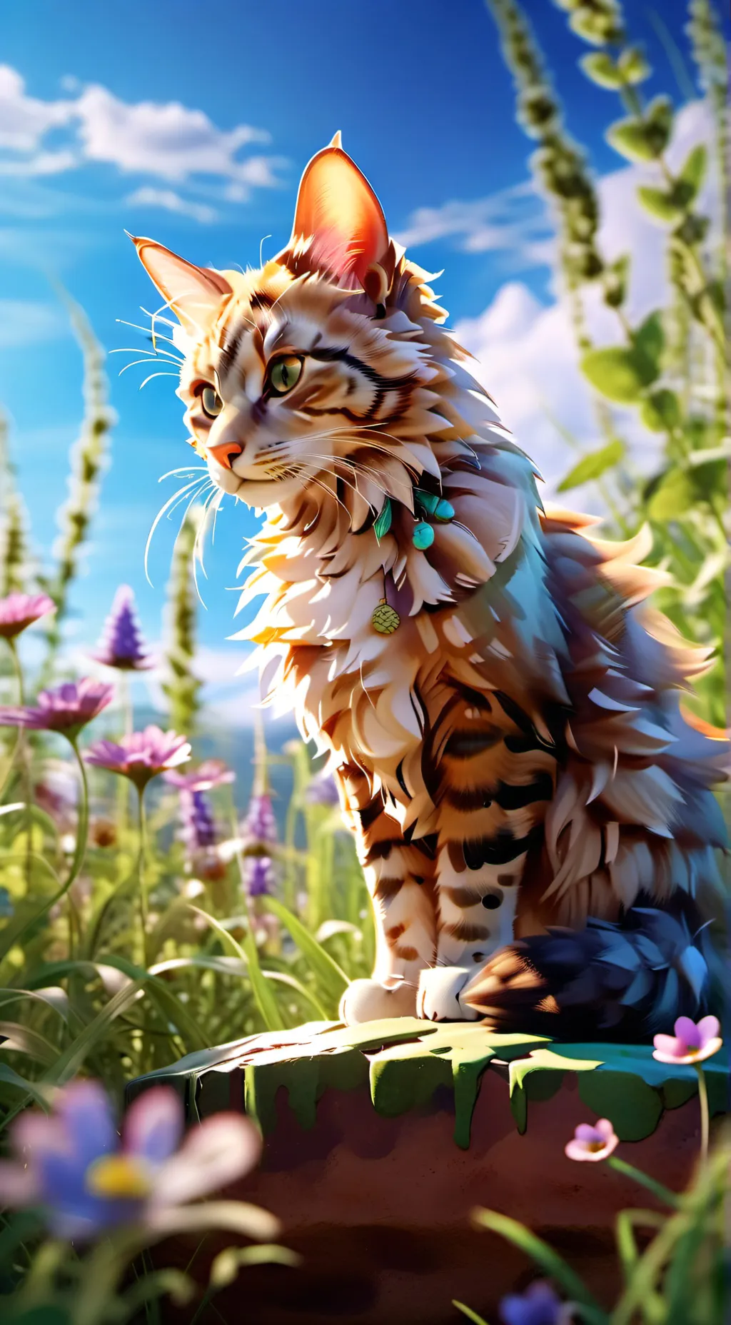 ai character: Peace cat background